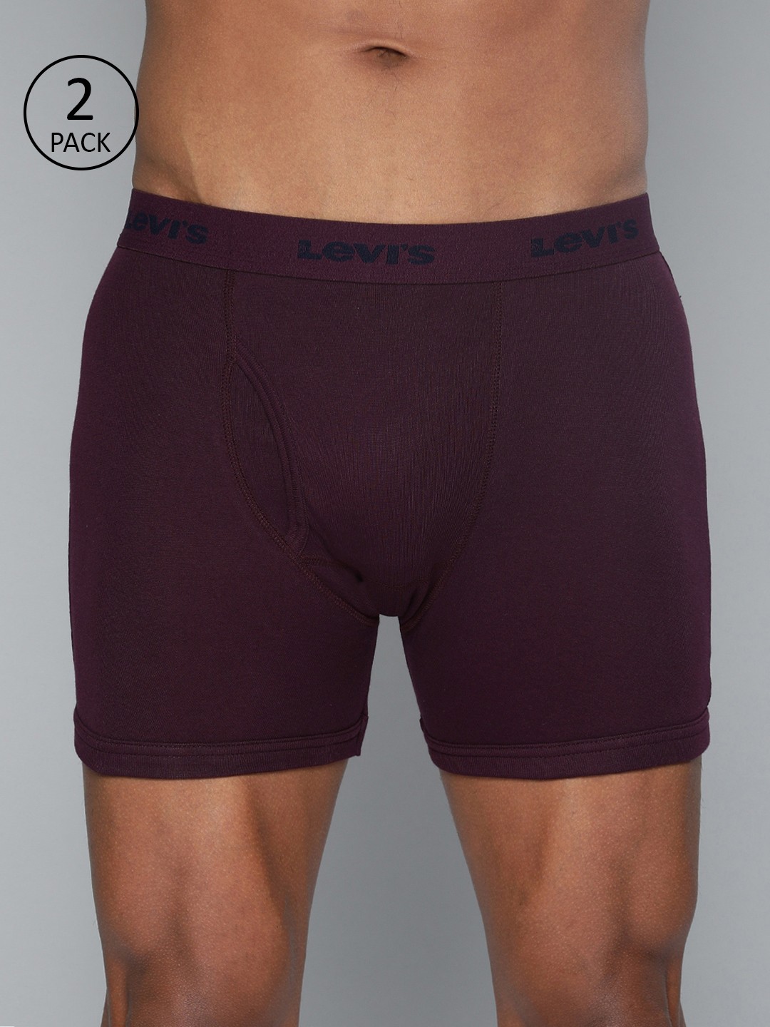

Levis Men Pack of 2 Solid Trunks, Burgundy