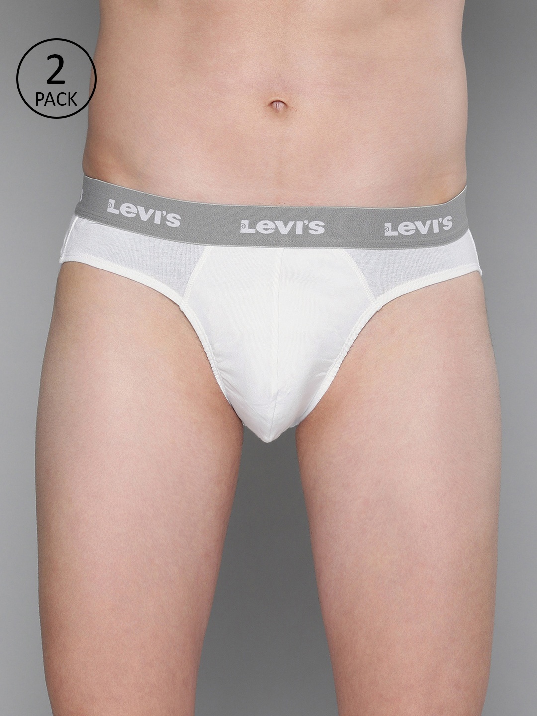 

Levis Men Pack of 2 Solid Briefs, White