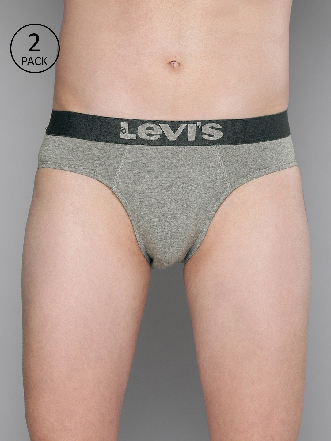 

Levis Men Pack of 2 Solid Briefs, Grey