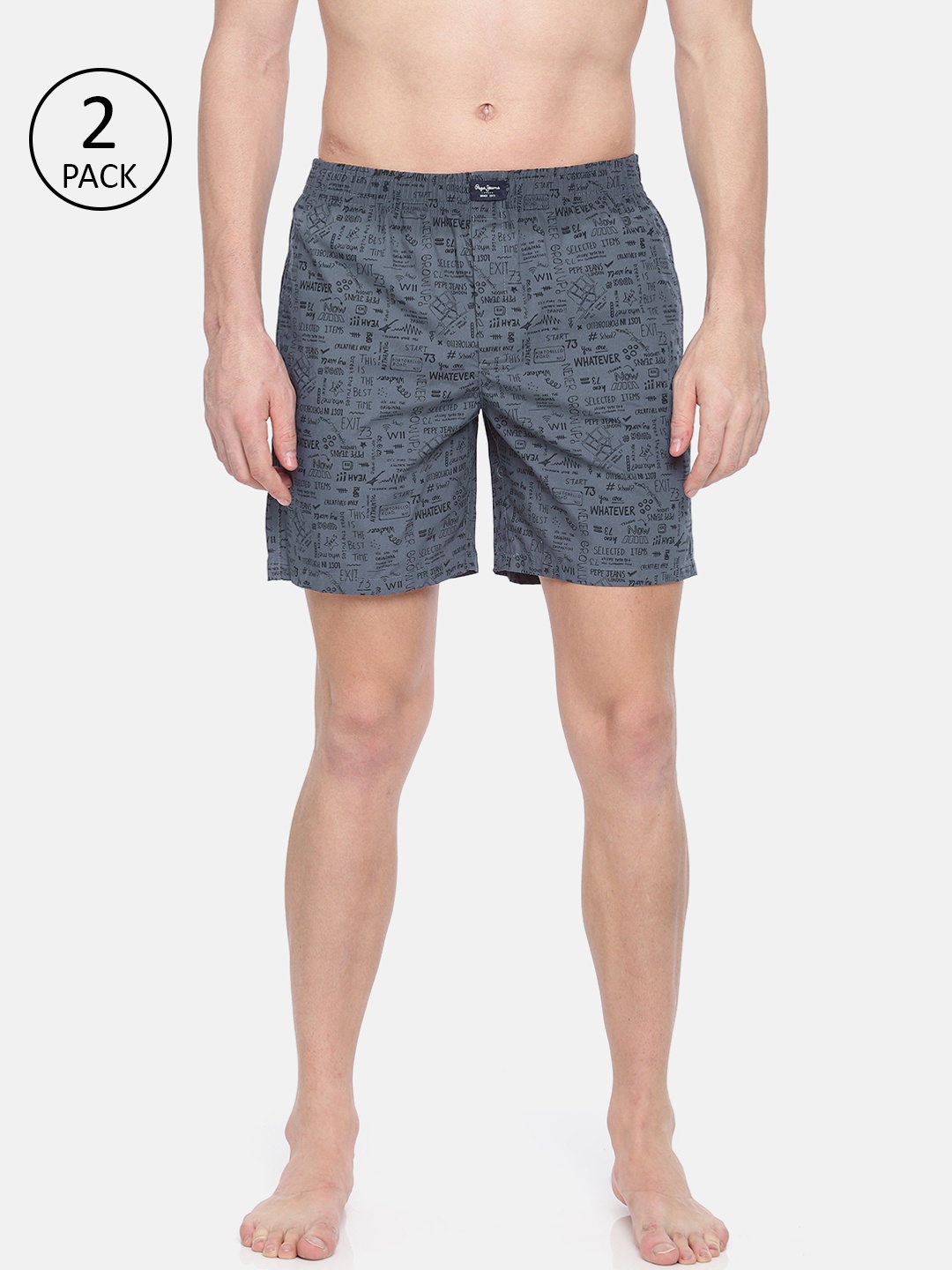 

Pepe Jeans Men Pack of 2 Grey Printed Boxers 8937081-2