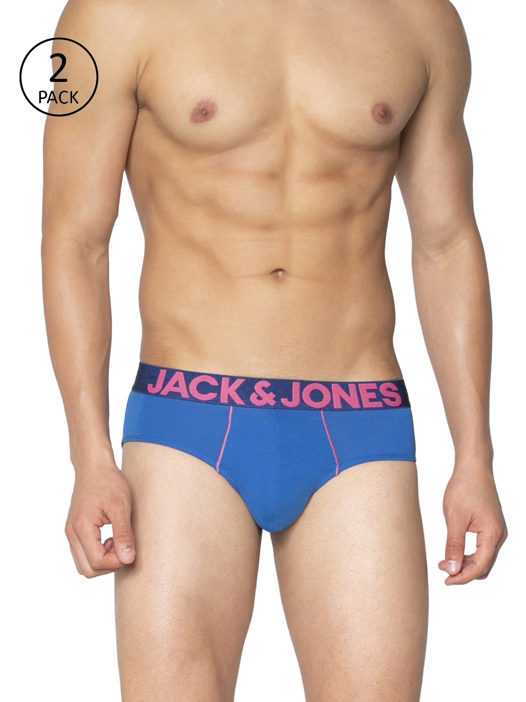 

Jack & Jones Men Pack of 2 Solid Briefs, Navy blue