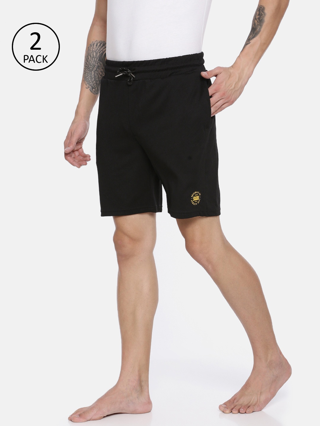 

Jack & Jones Men Pack of 2 Lounge Shorts, Black