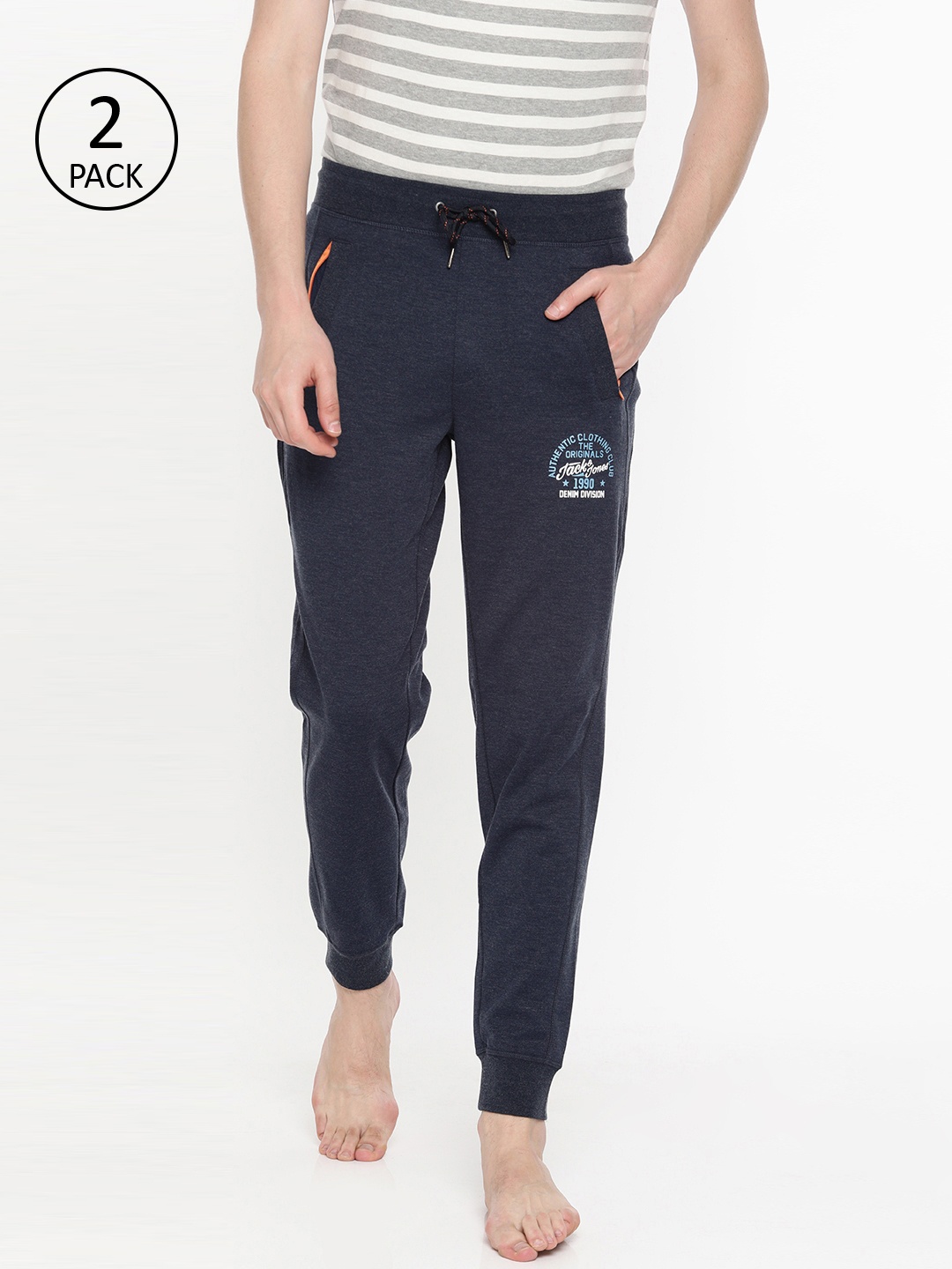 

Jack & Jones Men Navy Blue Pack of 2 Solid Lounge Pants