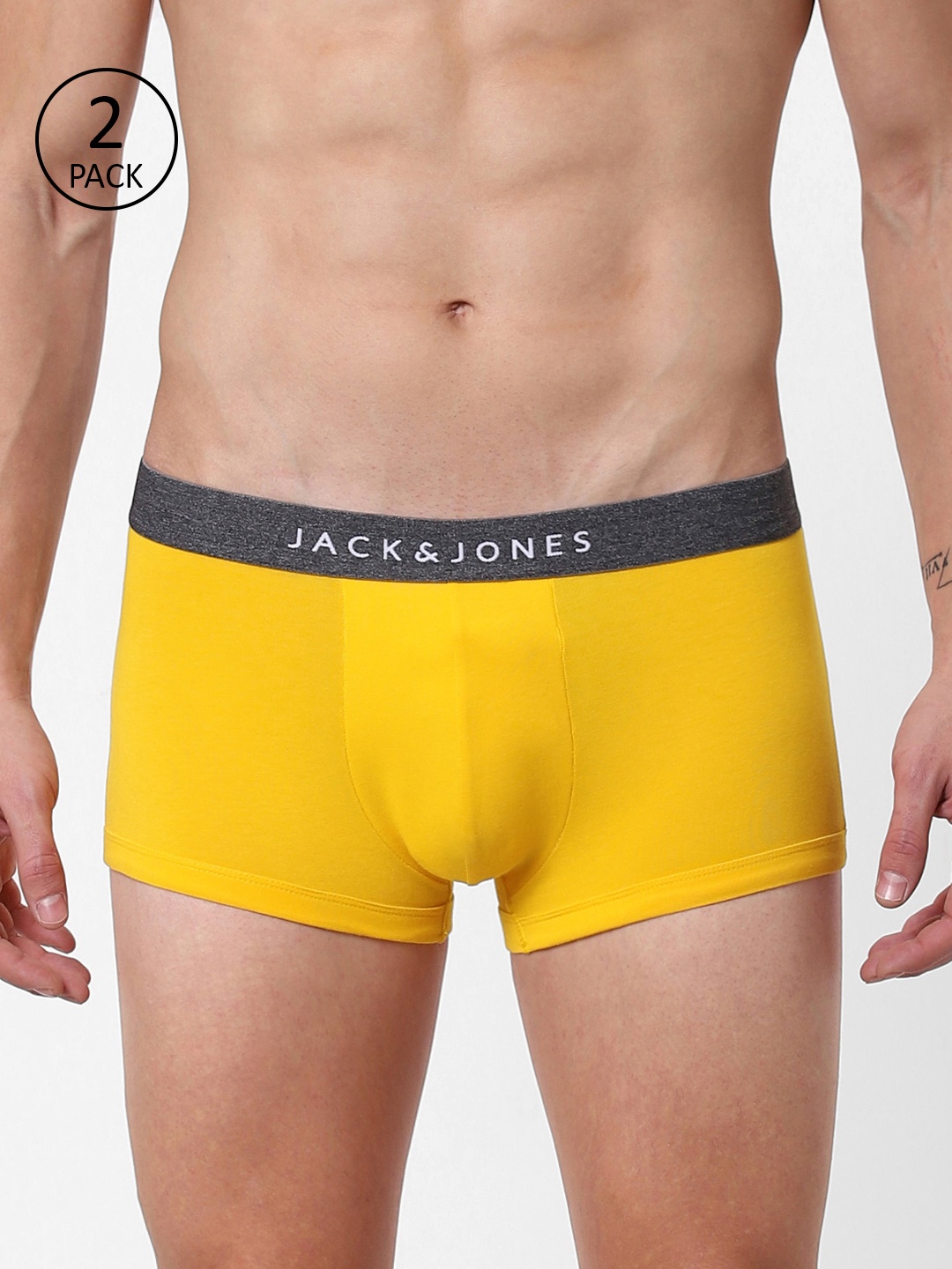 

Jack & Jones Men Mustard Yellow Pack of 2 Solid Brazilian Trunks 11264236-2