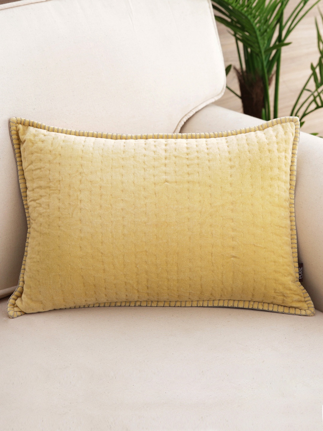 

Pure Home and Living Beige Single Solid Rectangle Cushion Cover