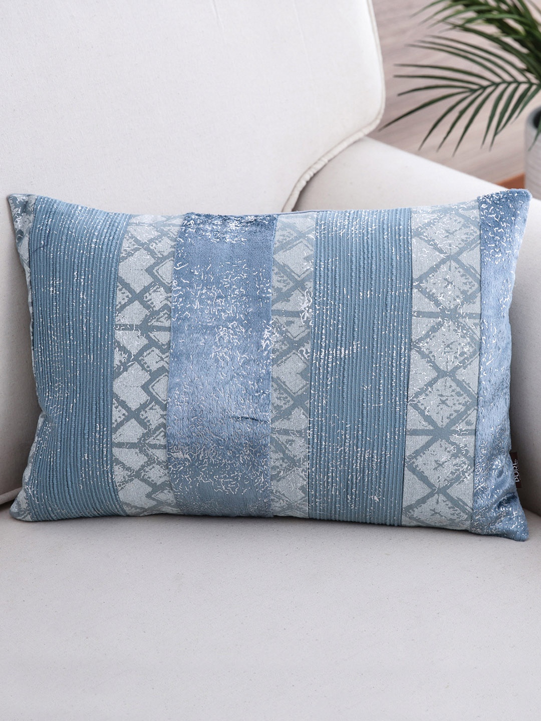 

Pure Home and Living Blue Single Abstract Rectangle Cushion Cover