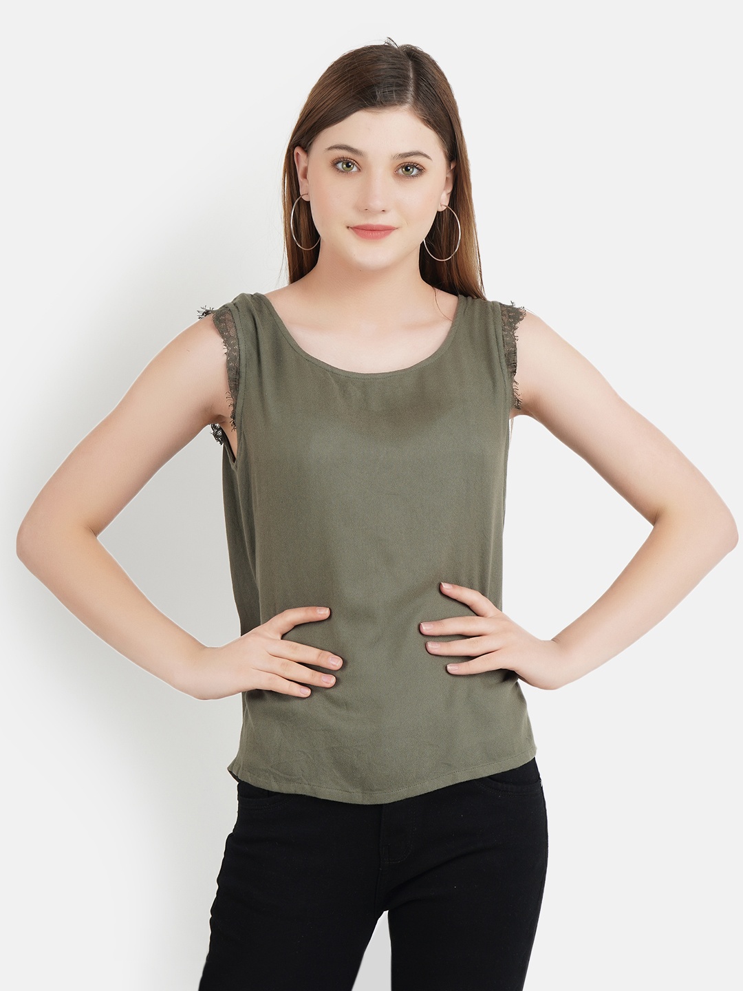 

Aditi Wasan Women Green Solid Top