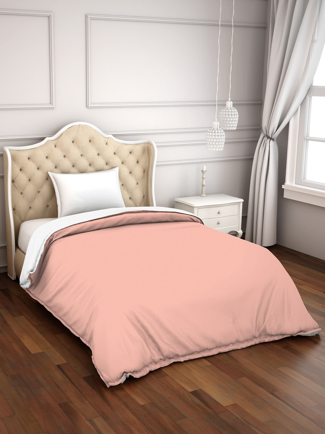 

SPACES Coral Pink Solid Hygro AC Room Hygro 300 GSM Single Bed Comforter