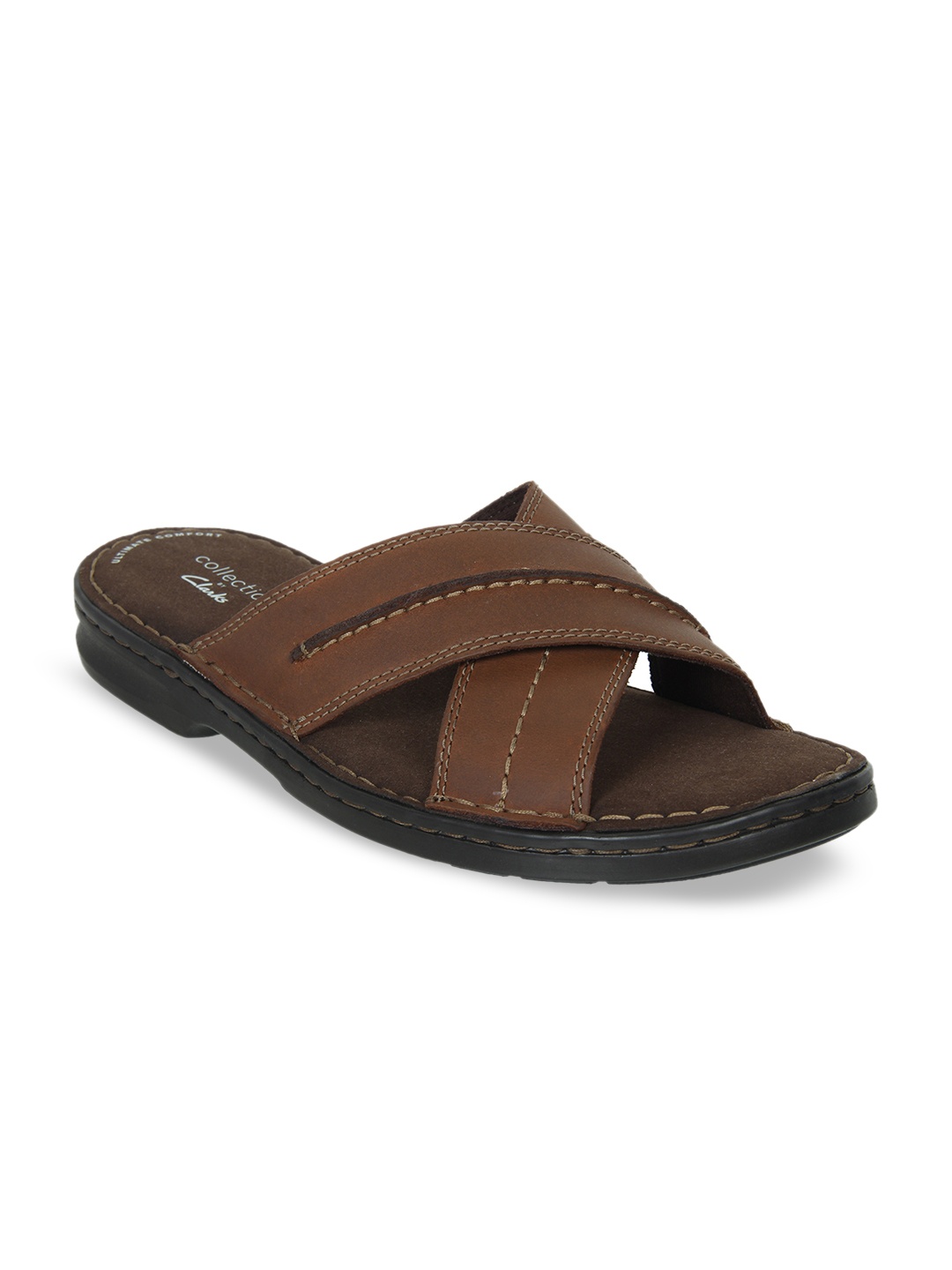 

Clarks Men Brown Leather Sandals