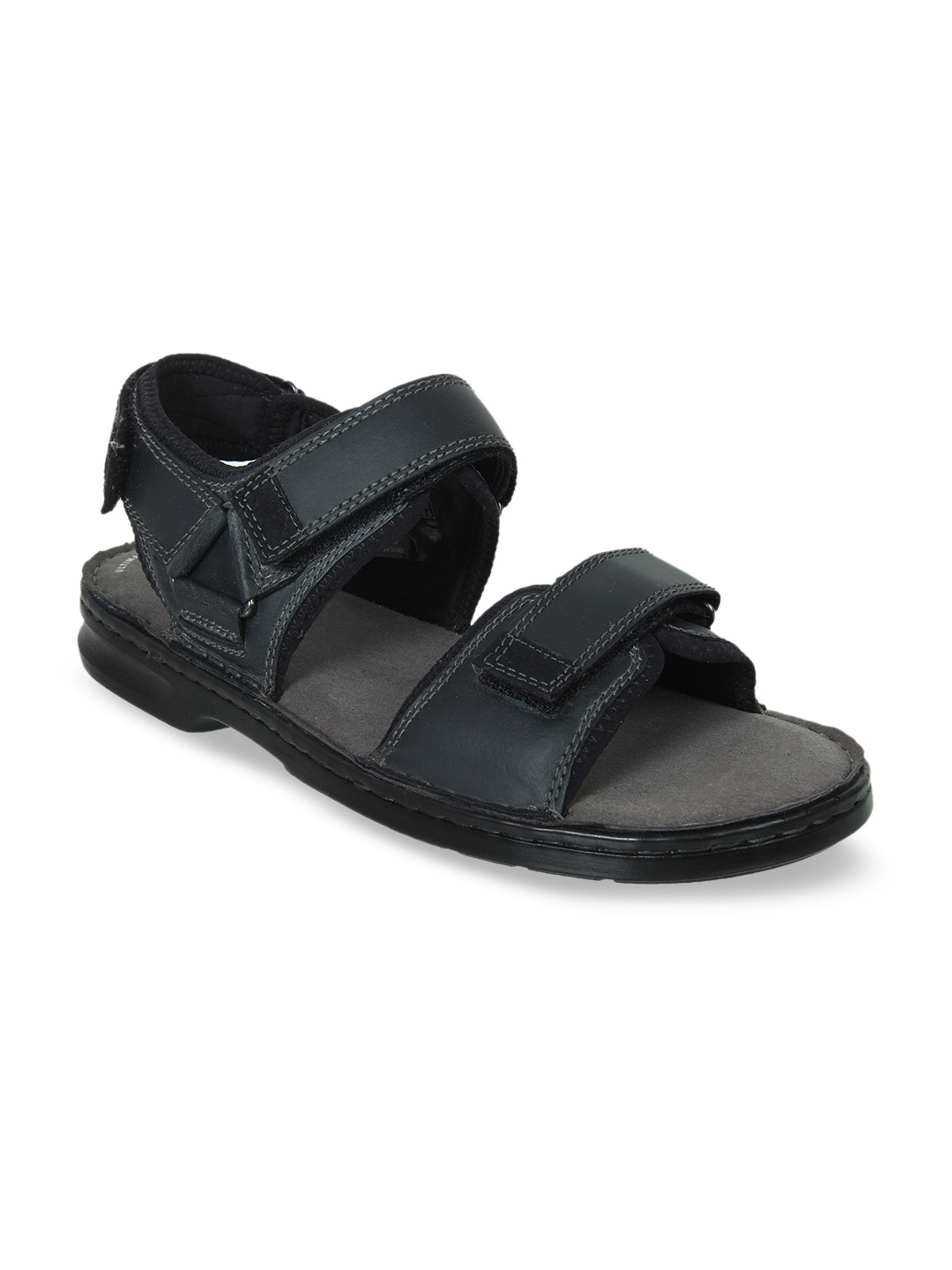

Clarks Men Black Leather Comfort Sandals