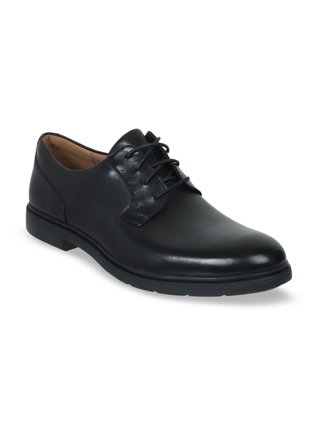 

Clarks Men Black Solid Leather Formal Derbys