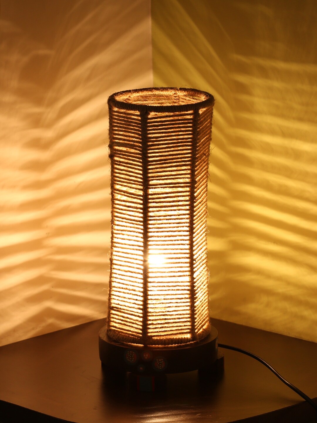

ExclusiveLane Brown Textured Handcrafted Desert Shimmer Column Lamp