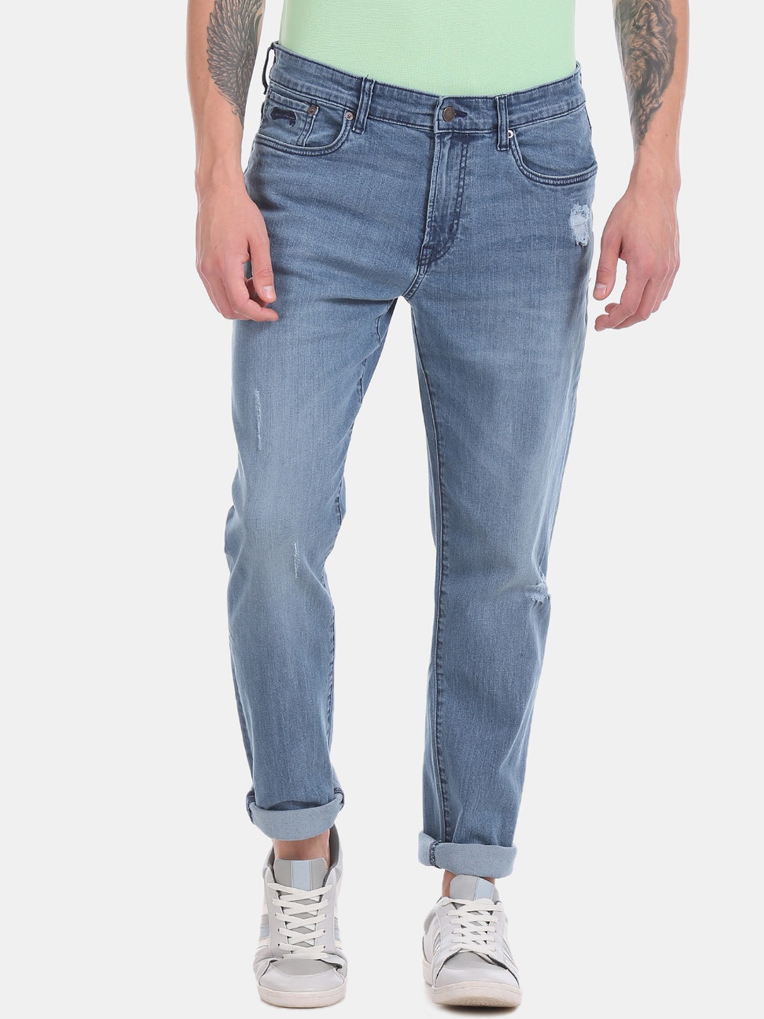 

Aeropostale Men Blue Skinny Fit Mid-Rise Mildly Distressed Stretchable Jeans