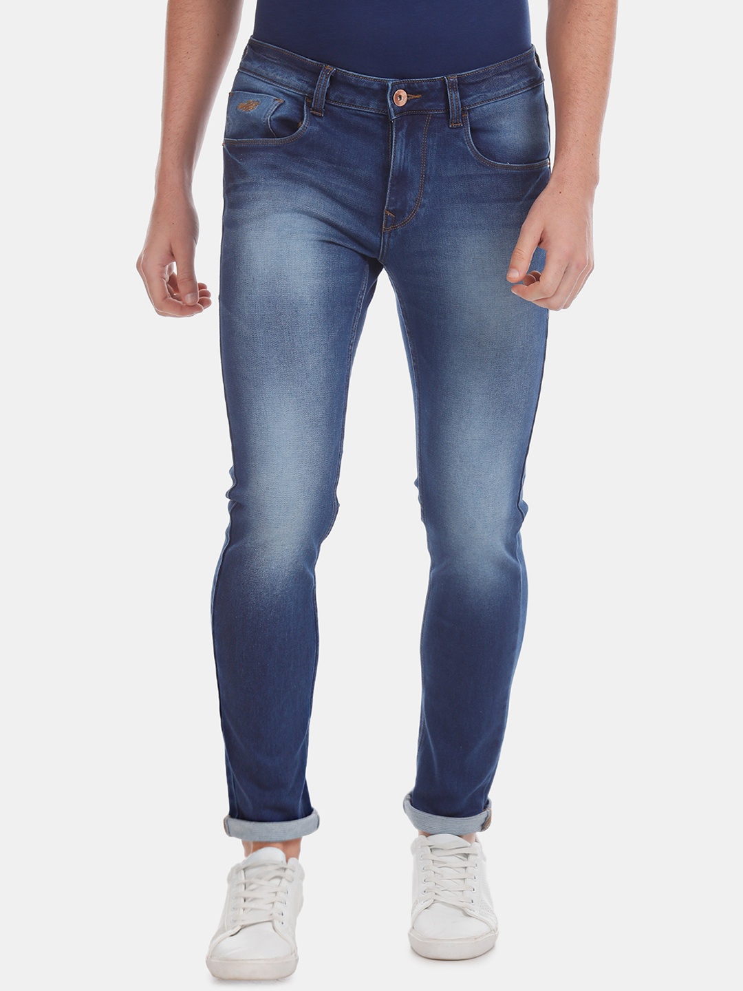 

Flying Machine Men Blue Skinny Fit Low-Rise Clean Look Stretchable Jeans