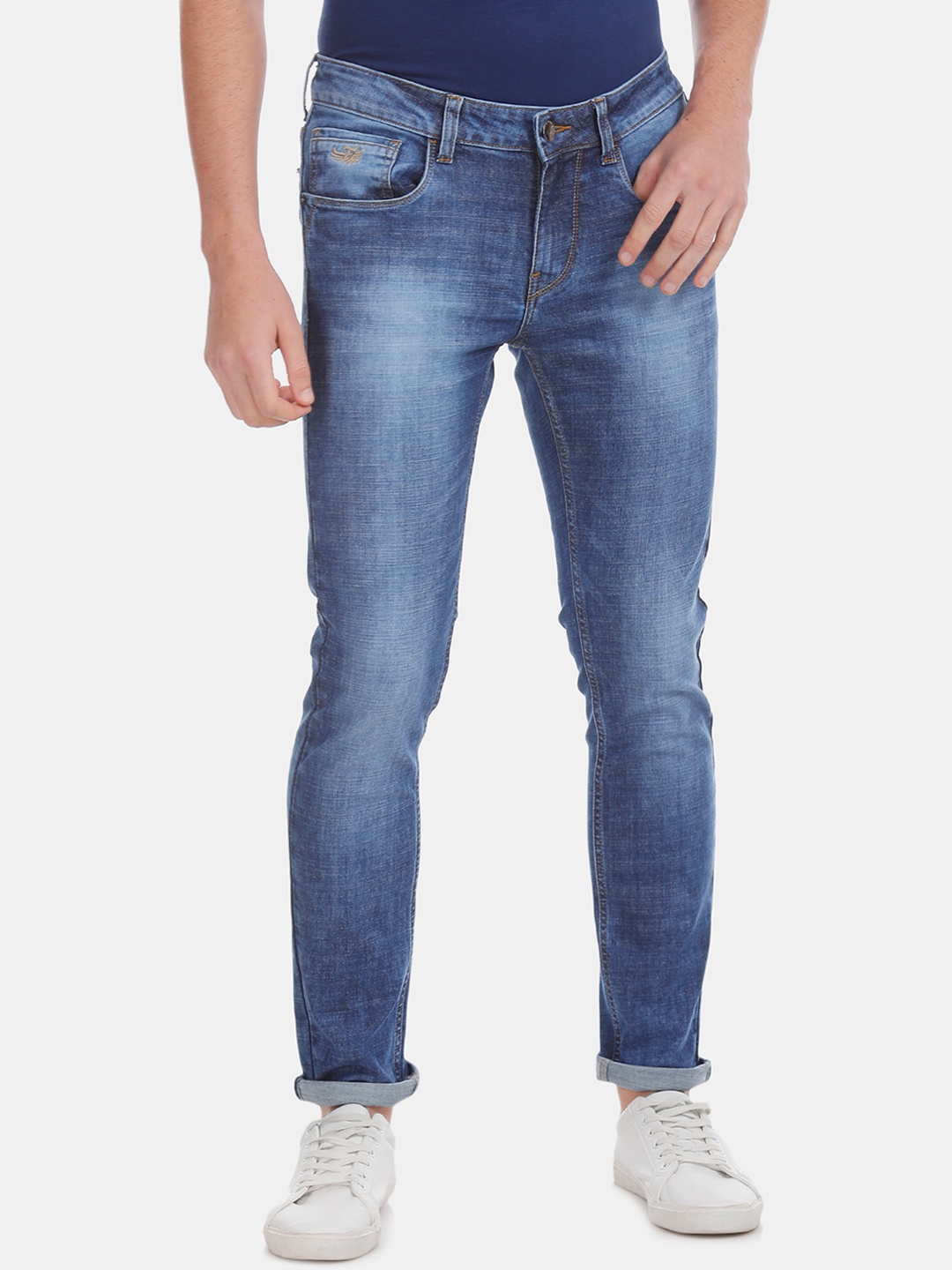 

Flying Machine Men Blue Skinny Fit Low-Rise Clean Look Stretchable Jeans