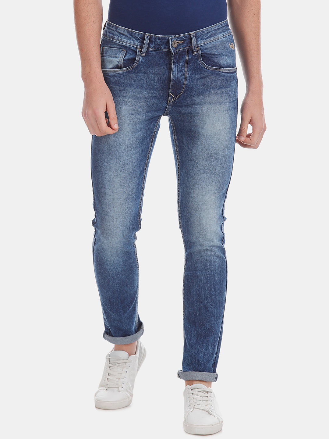 

Flying Machine Men Blue Skinny Fit Low-Rise Clean Look Stretchable Jeans
