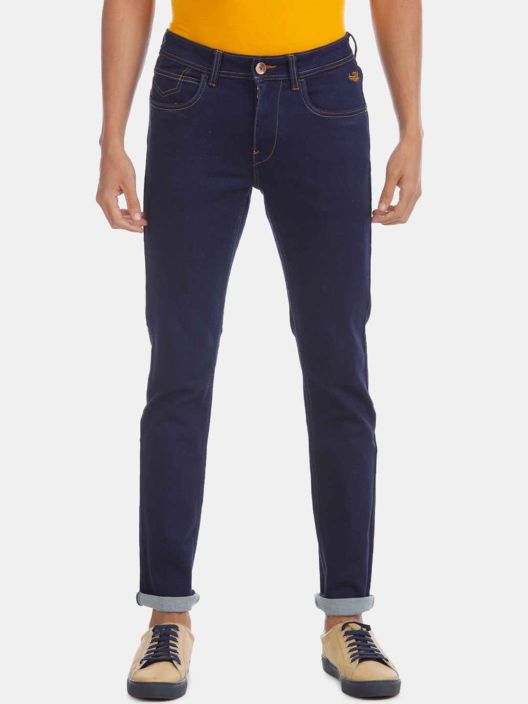 

Flying Machine Men Blue Tapered Fit Low-Rise Clean Look Stretchable Jeans