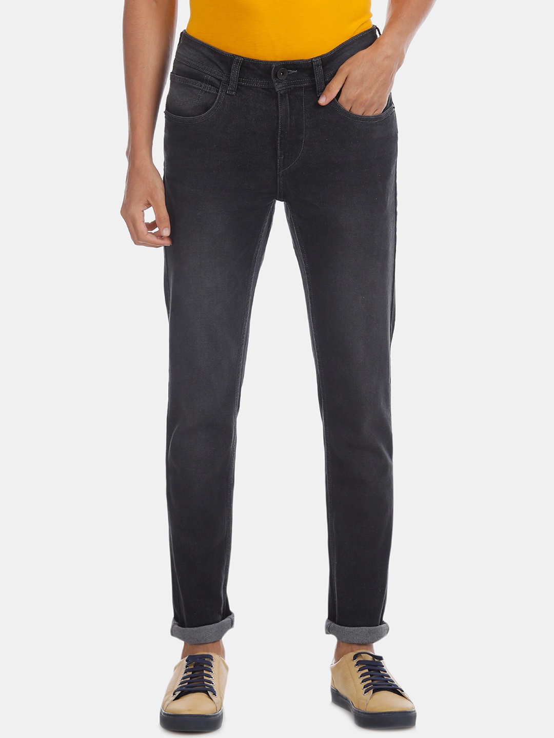 

Flying Machine Men Black Skinny Fit Low-Rise Clean Look Stretchable Jeans