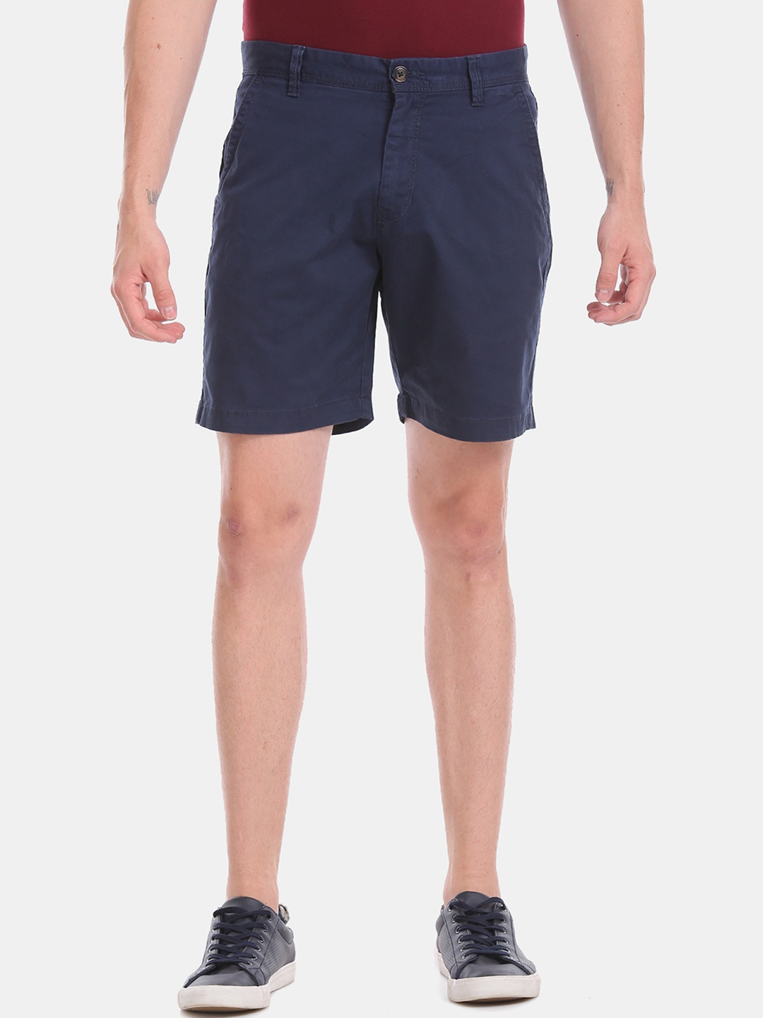 

Aeropostale Men Navy Blue Solid Regular Shorts