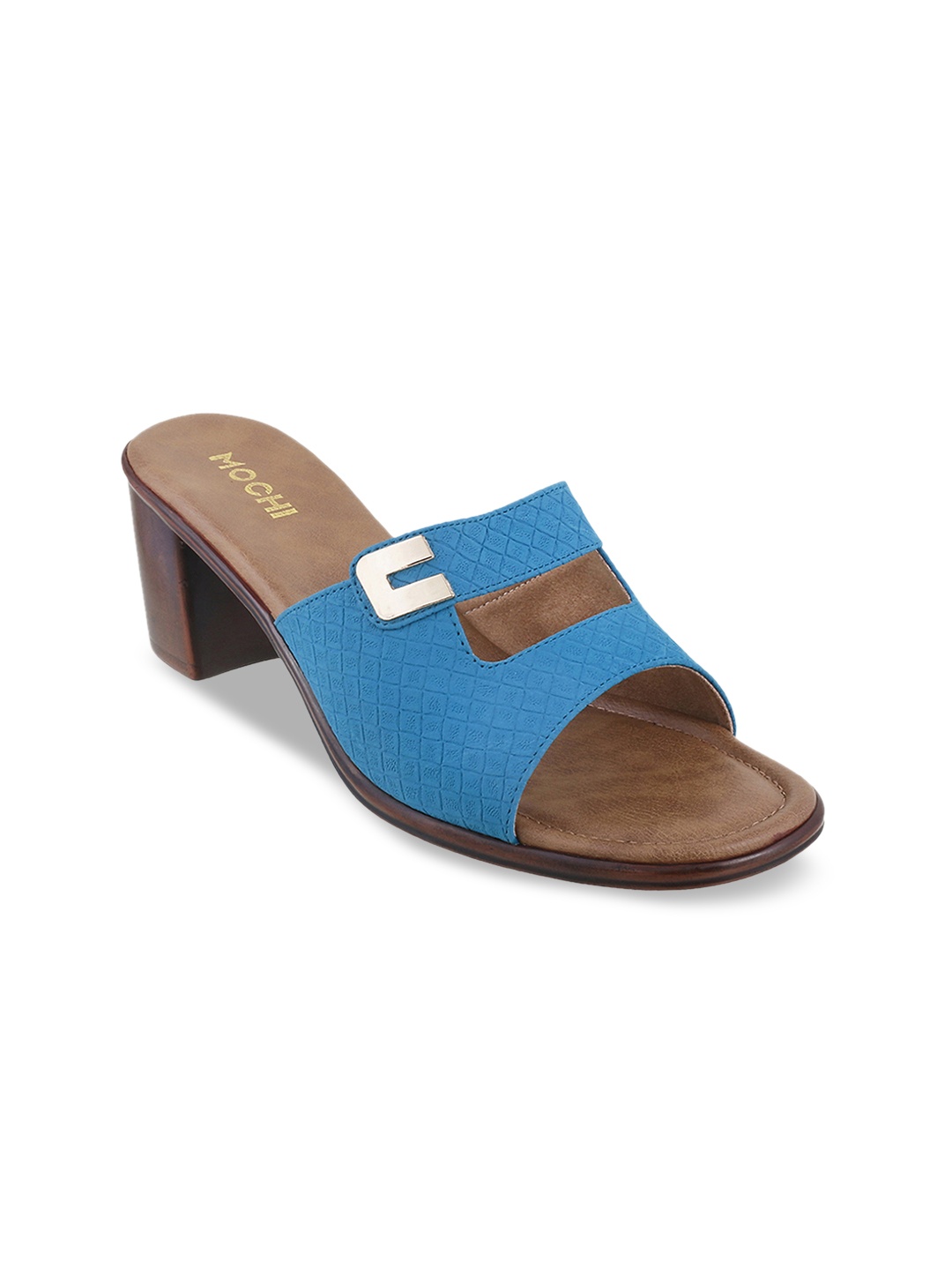 

Mochi Women Blue & Brown Solid Mules