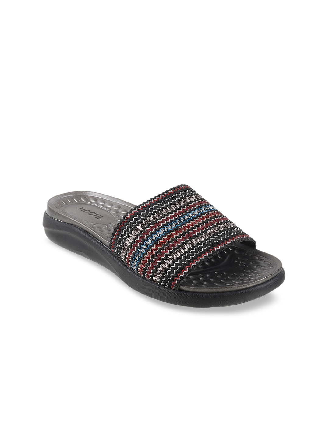 

Mochi Women Black & Red Woven Design Mules