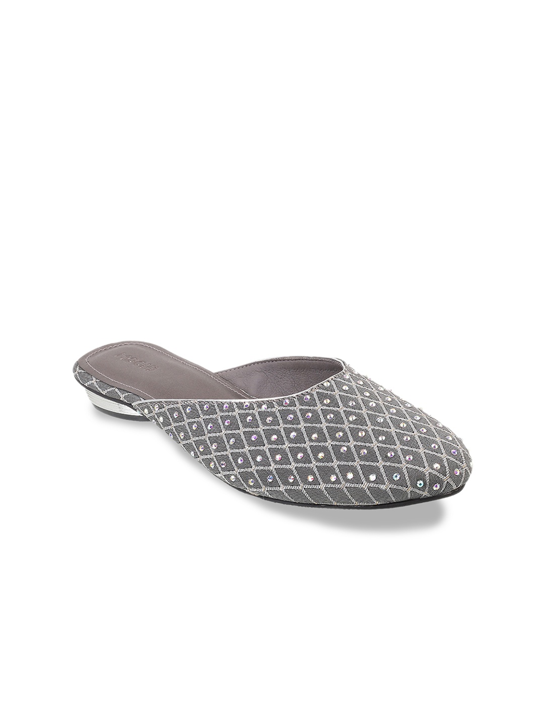 

Mochi Women Grey Embellished Mules