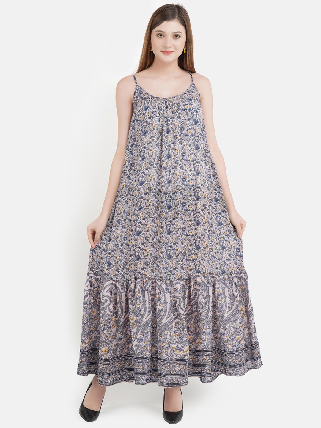 

Aditi Wasan Women Grey Printed Maxi Dress