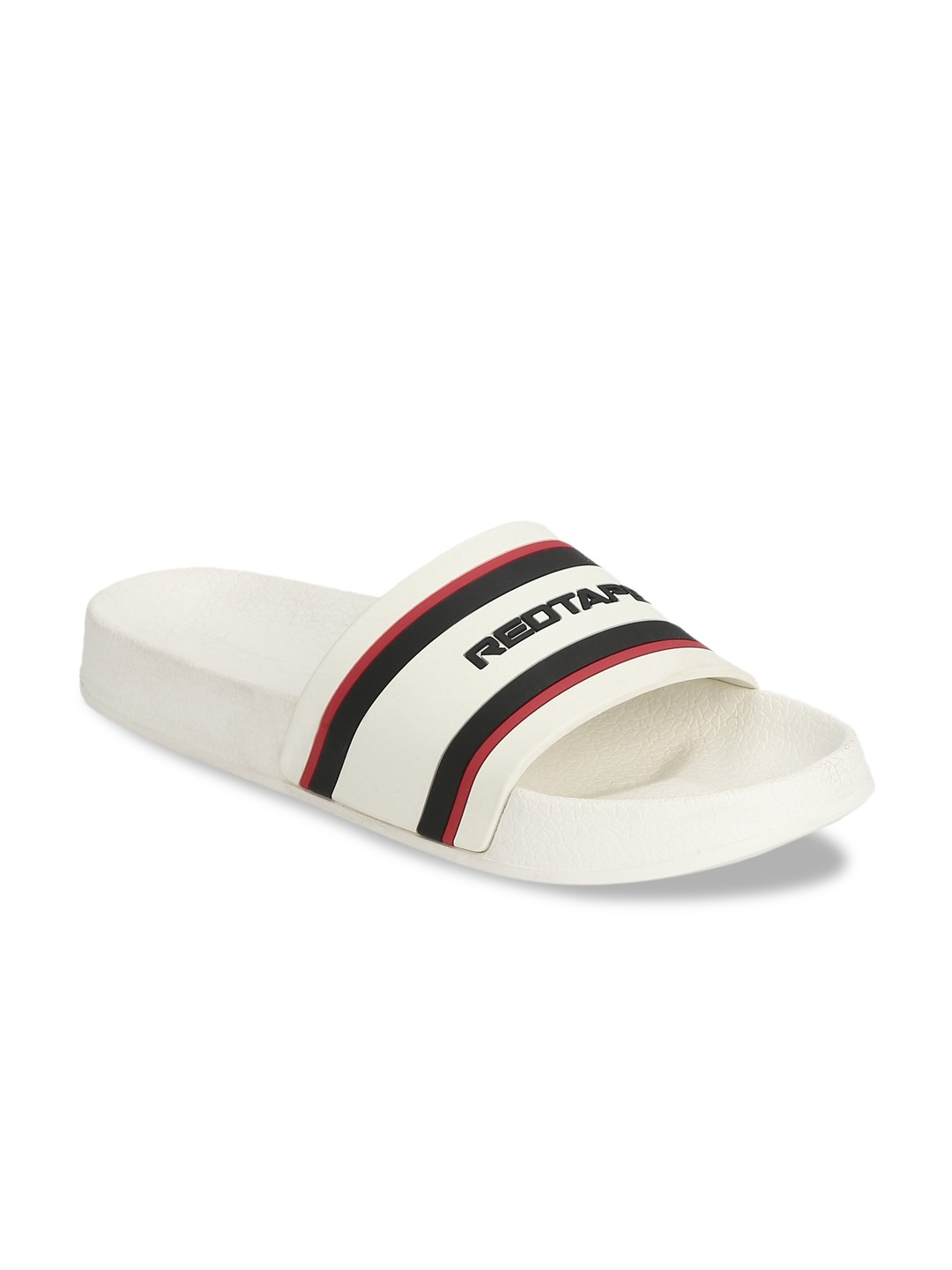 

Red Tape Men White & Red Striped Sliders
