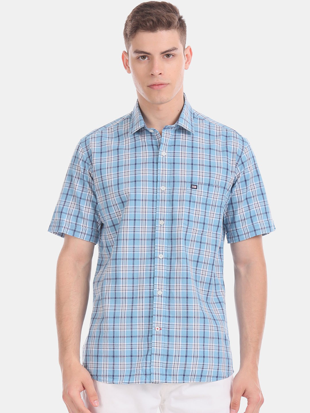 

Arrow Sport Men Blue Regular Fit Checked Casual Shirt