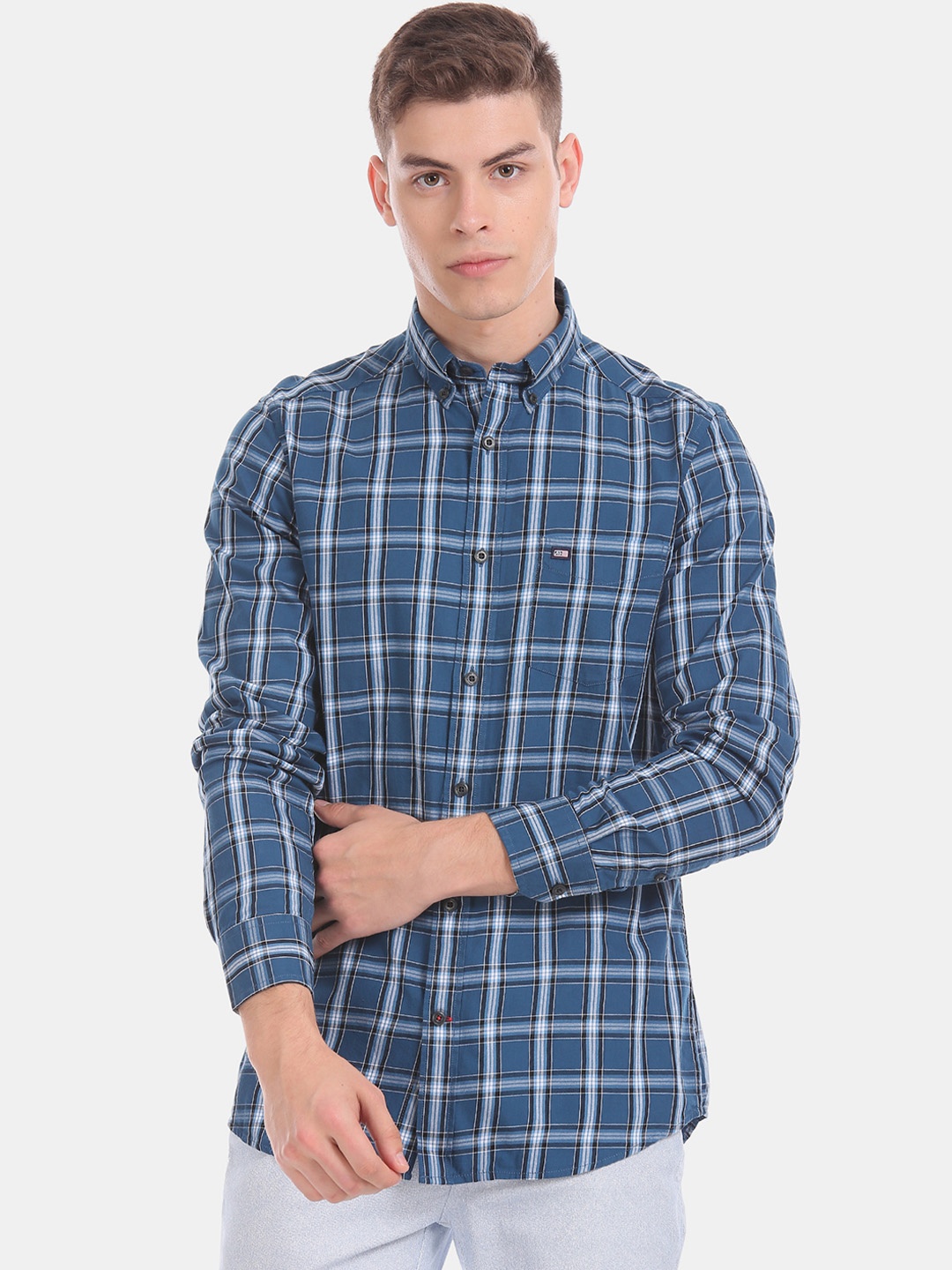 

Arrow Sport Men Blue Slim Fit Checked Casual Shirt