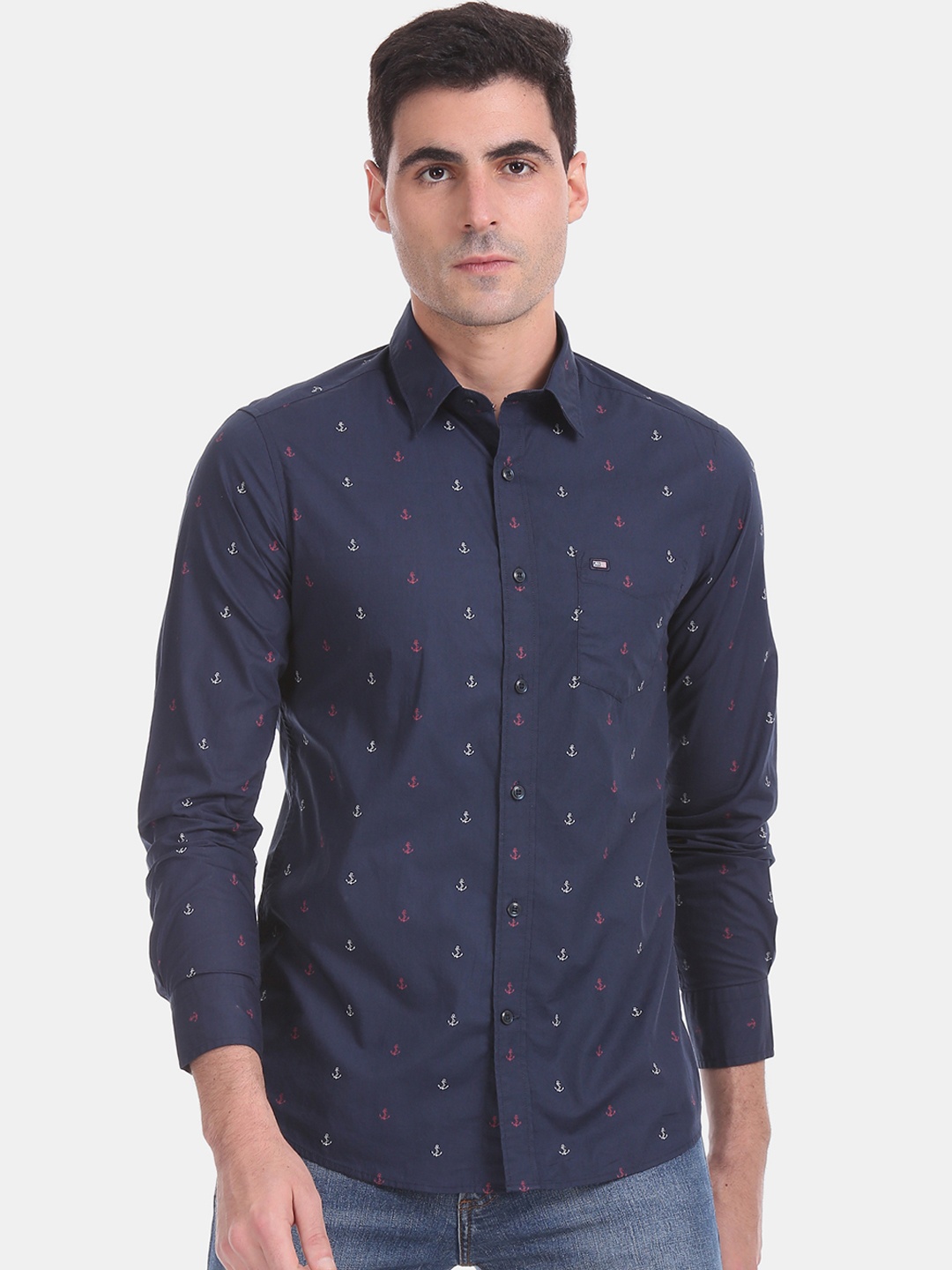 

Arrow Sport Men Blue Slim Fit Anchor Printed Casual Shirt