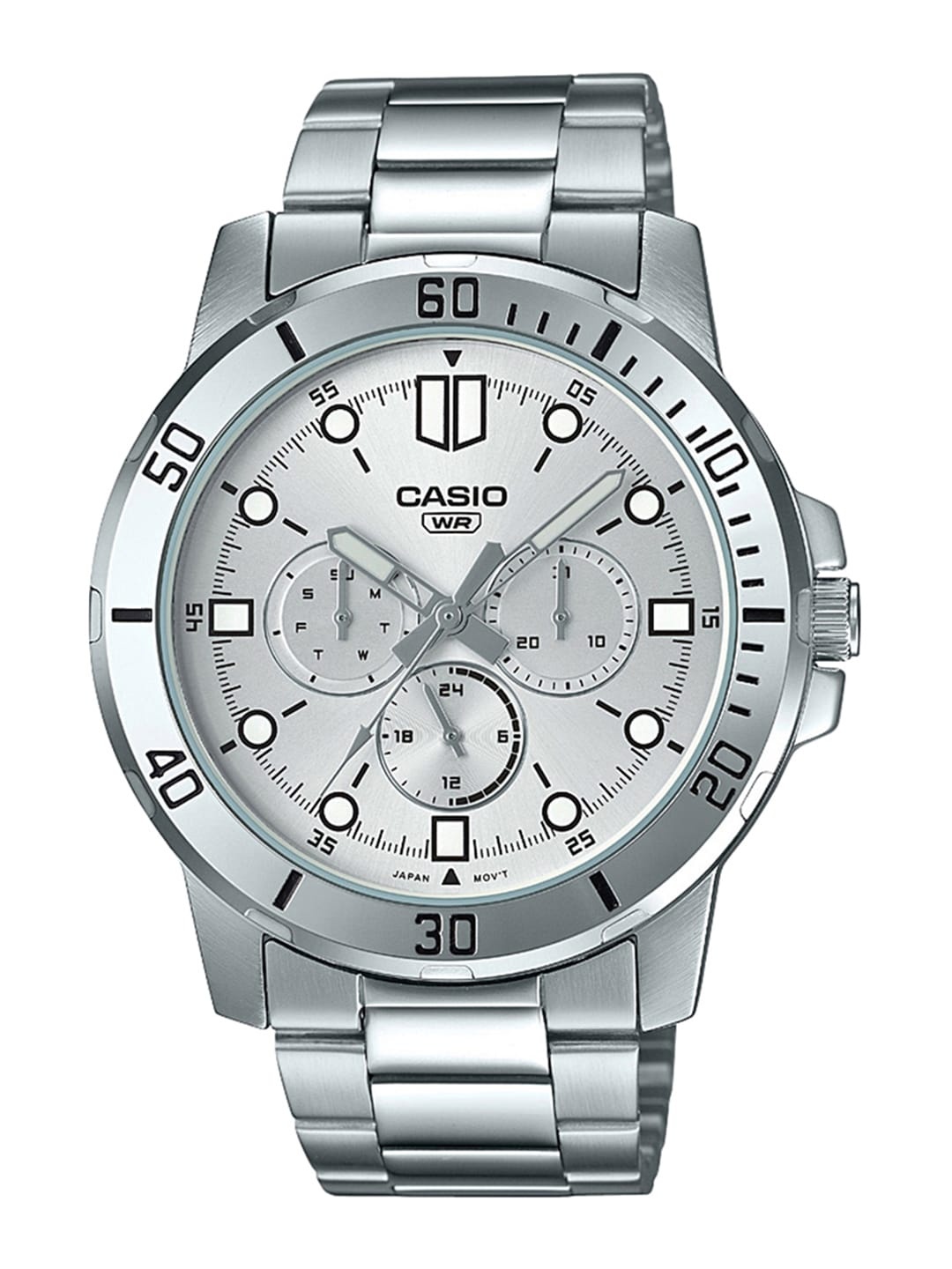 

CASIO Enticer Men Silver-Toned Analogue Watch A1750 MTP-VD300D-7EUDF