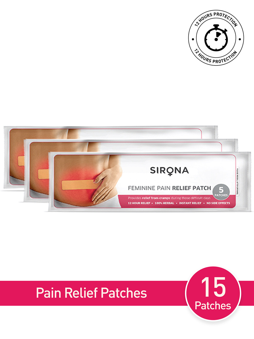 

Sirona Pack of 3 Feminine Pain Relief Patches, White