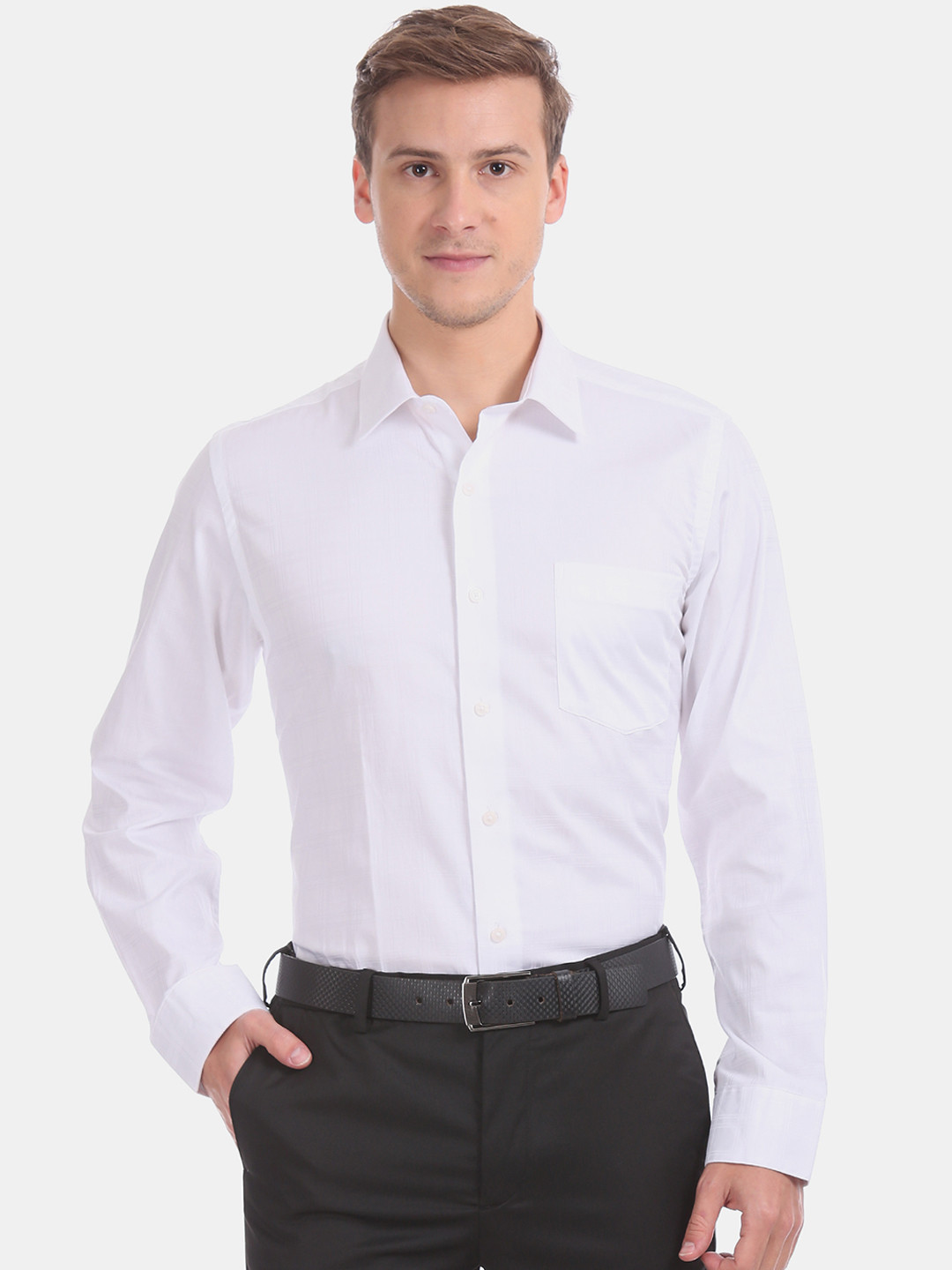 

Arrow Men White Regular Fit Checked Formal Shirt