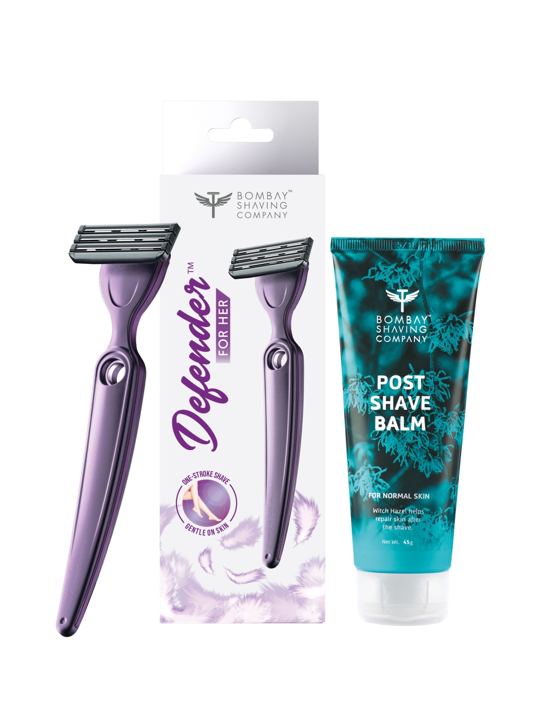 

Bombay Shaving Company Defender Women's Razor & Post Shave Balm, Purple