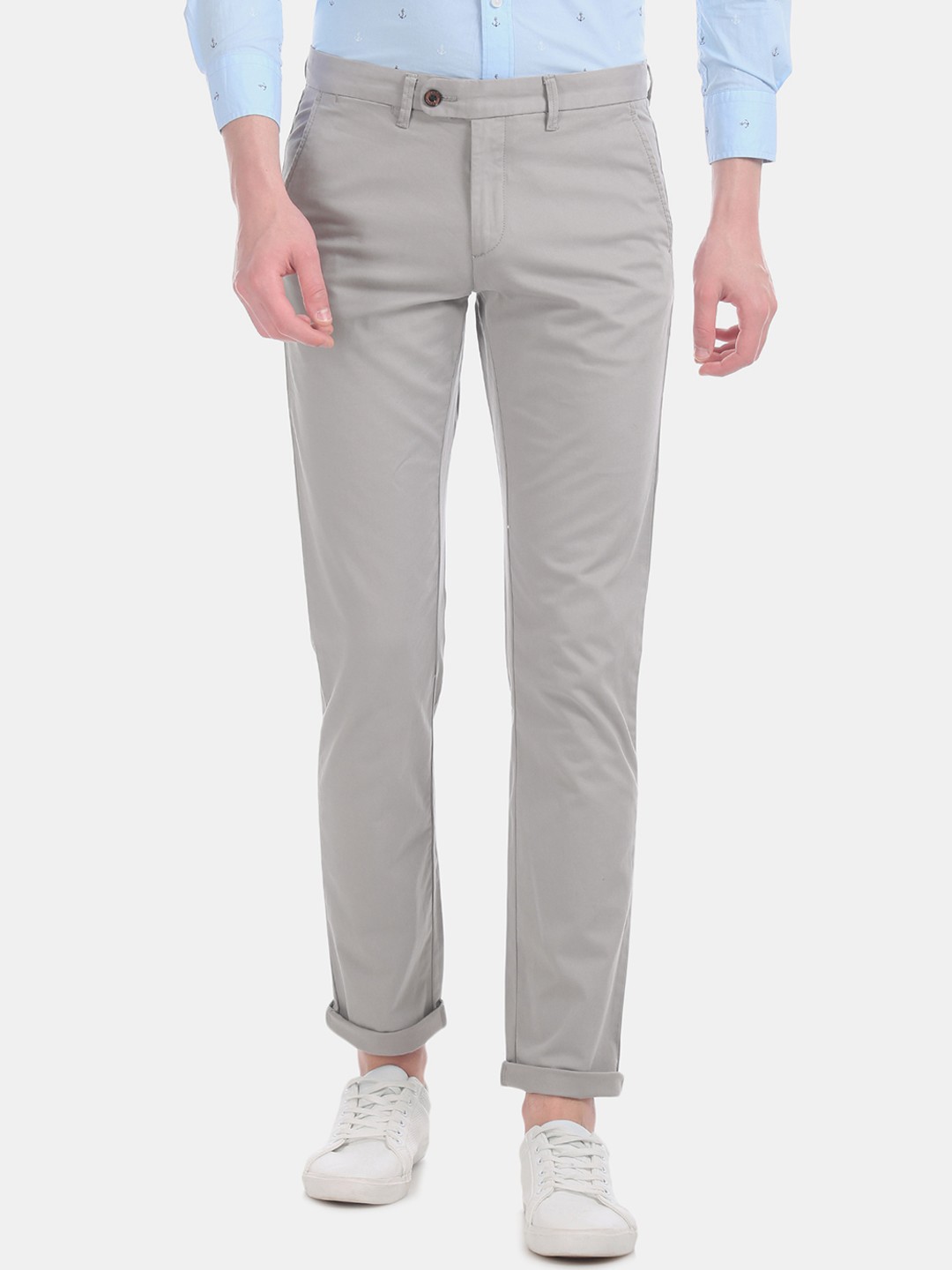 

Arrow Sport Men Grey Slim Fit Solid Regular Trousers