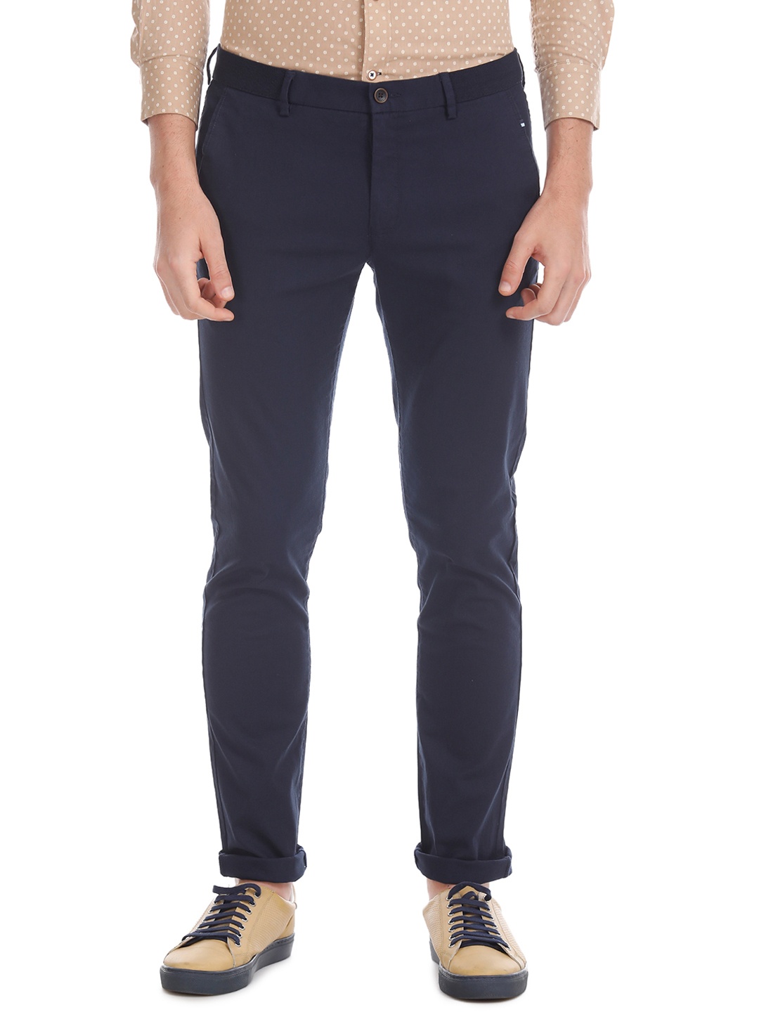 

Arrow Sport Men Navy Blue Skinny Fit Solid Regular Trousers
