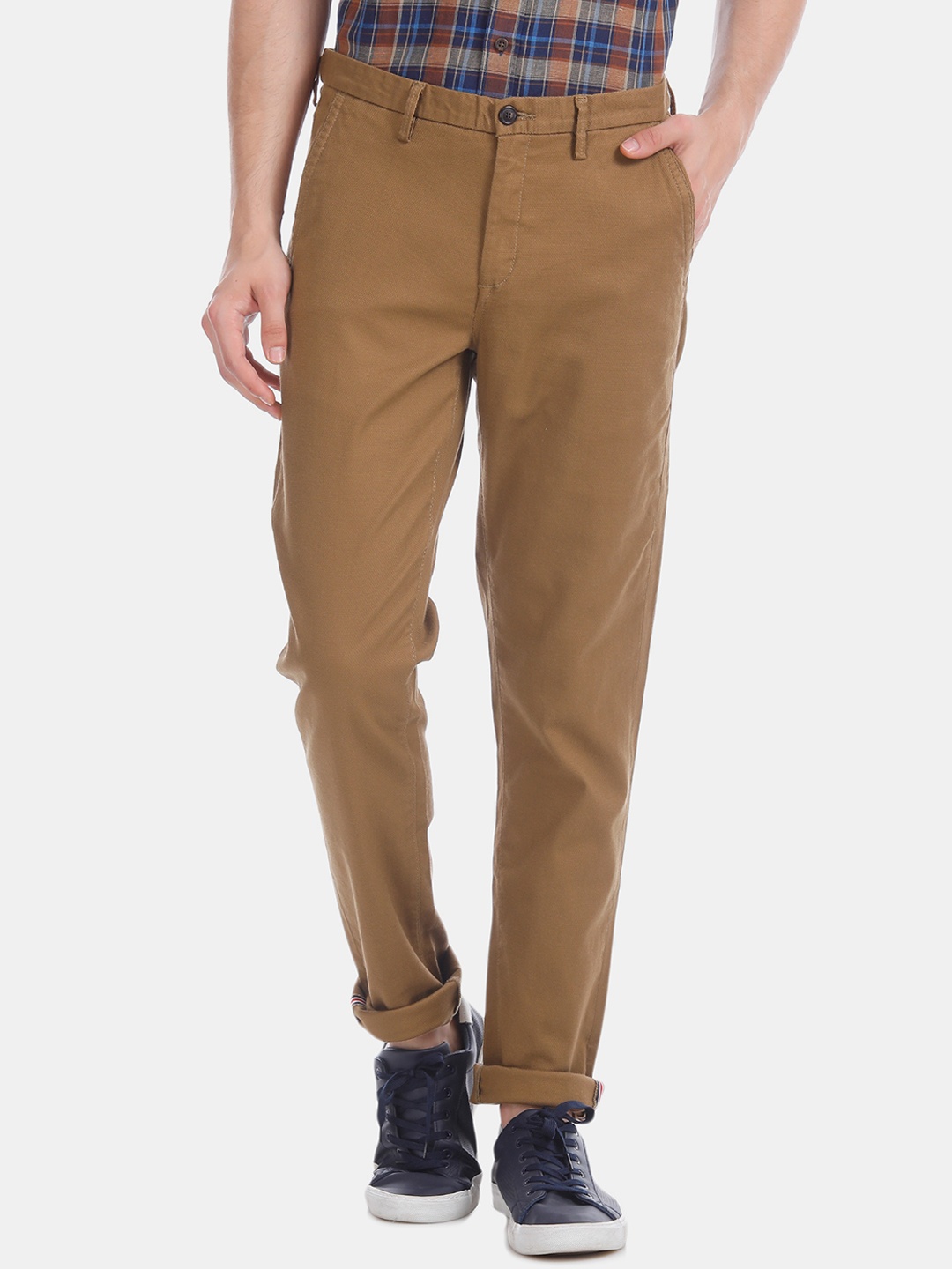 

Arrow Sport Men Brown Slim Fit Solid Regular Trousers