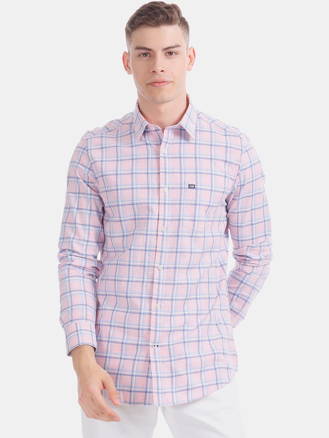 

Arrow Sport Men Pink Slim Fit Checked Casual Shirt
