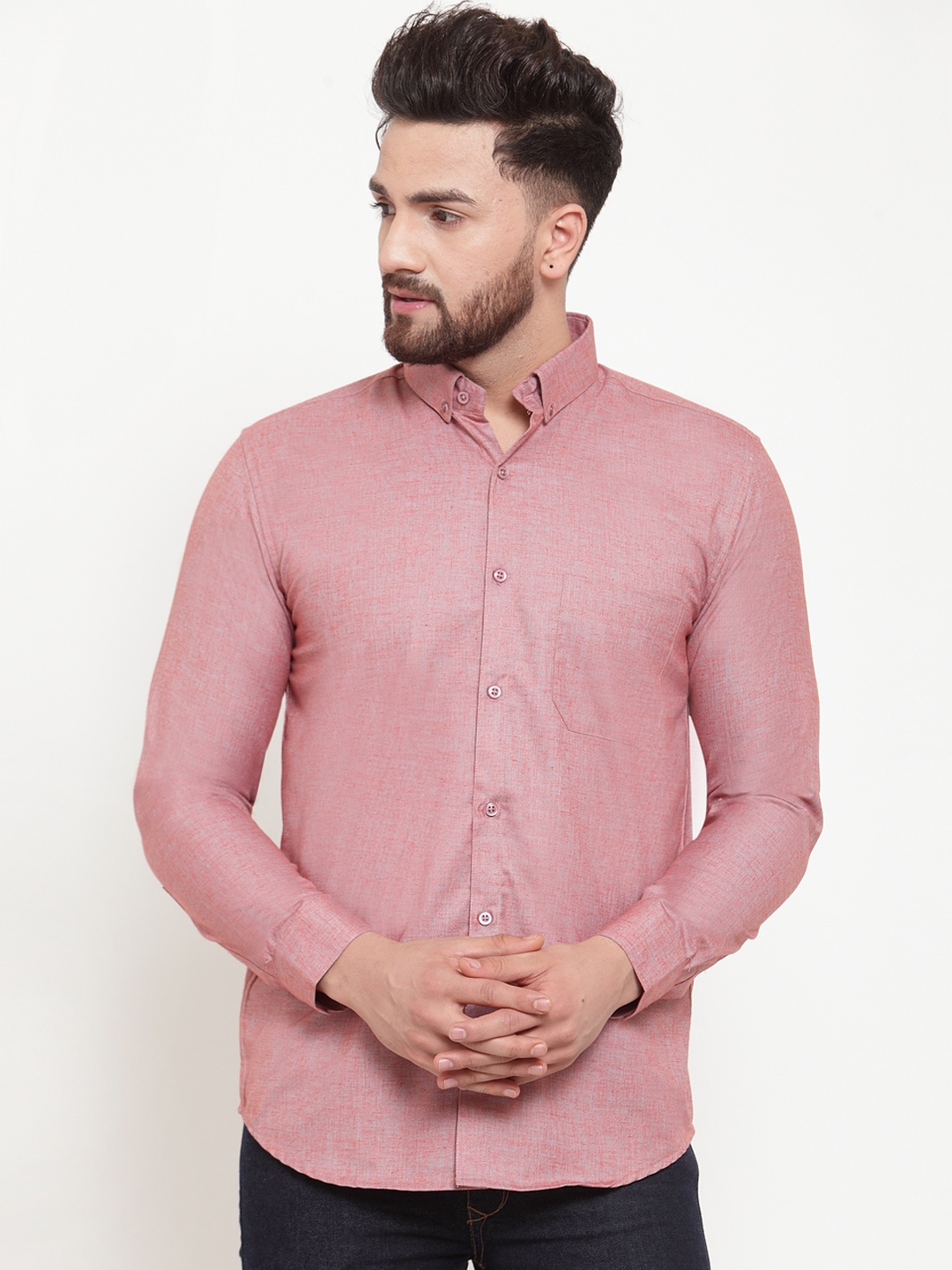 

JAINISH Men Coral Classic Slim Fit Solid Casual Shirt