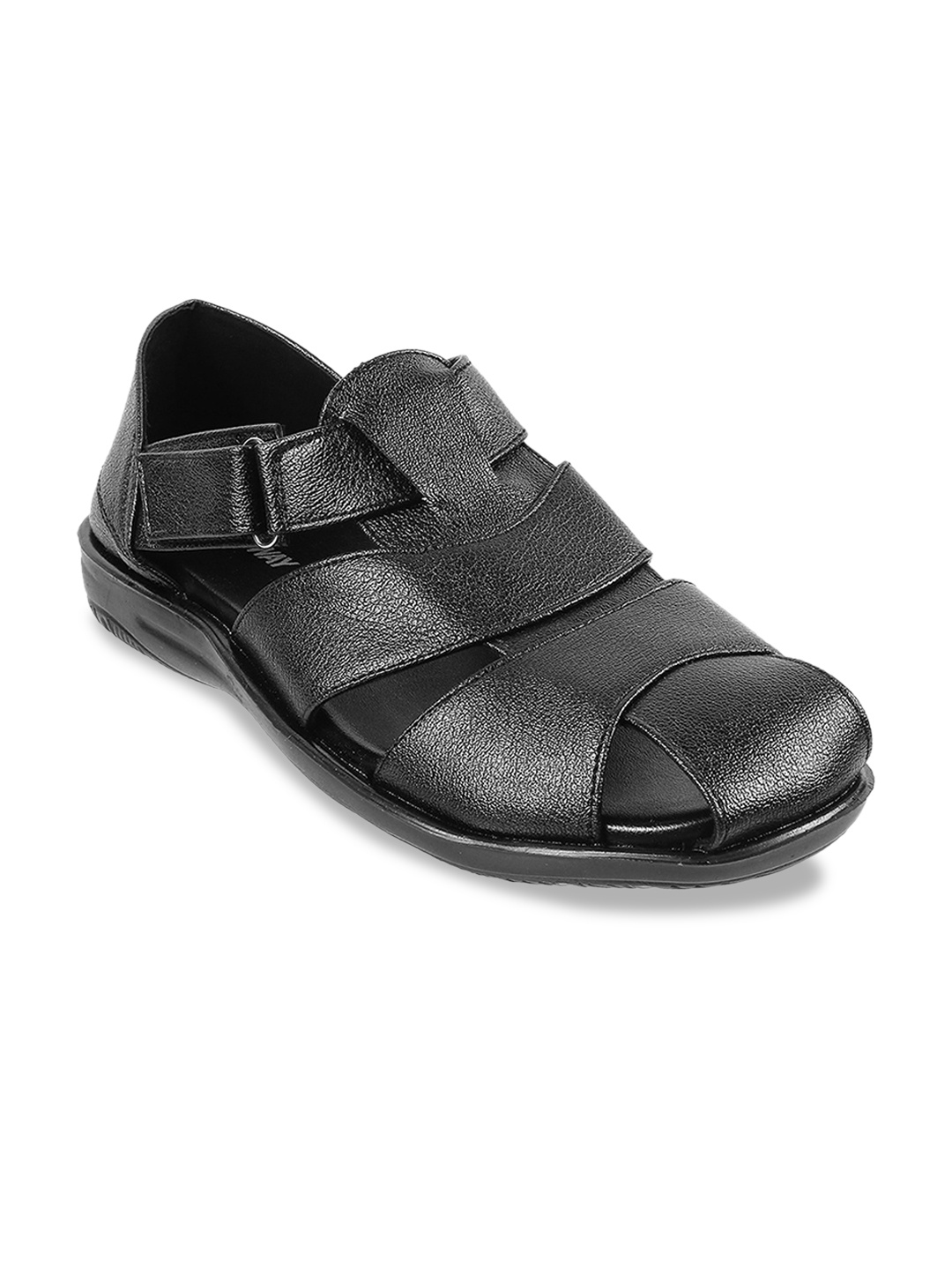 

WALKWAY by Metro Men Black Fisherman Sandals