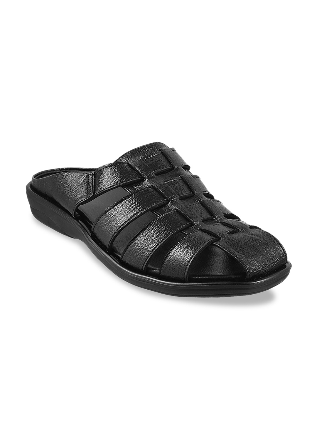 

WALKWAY by Metro Men Black Fisherman Sandals