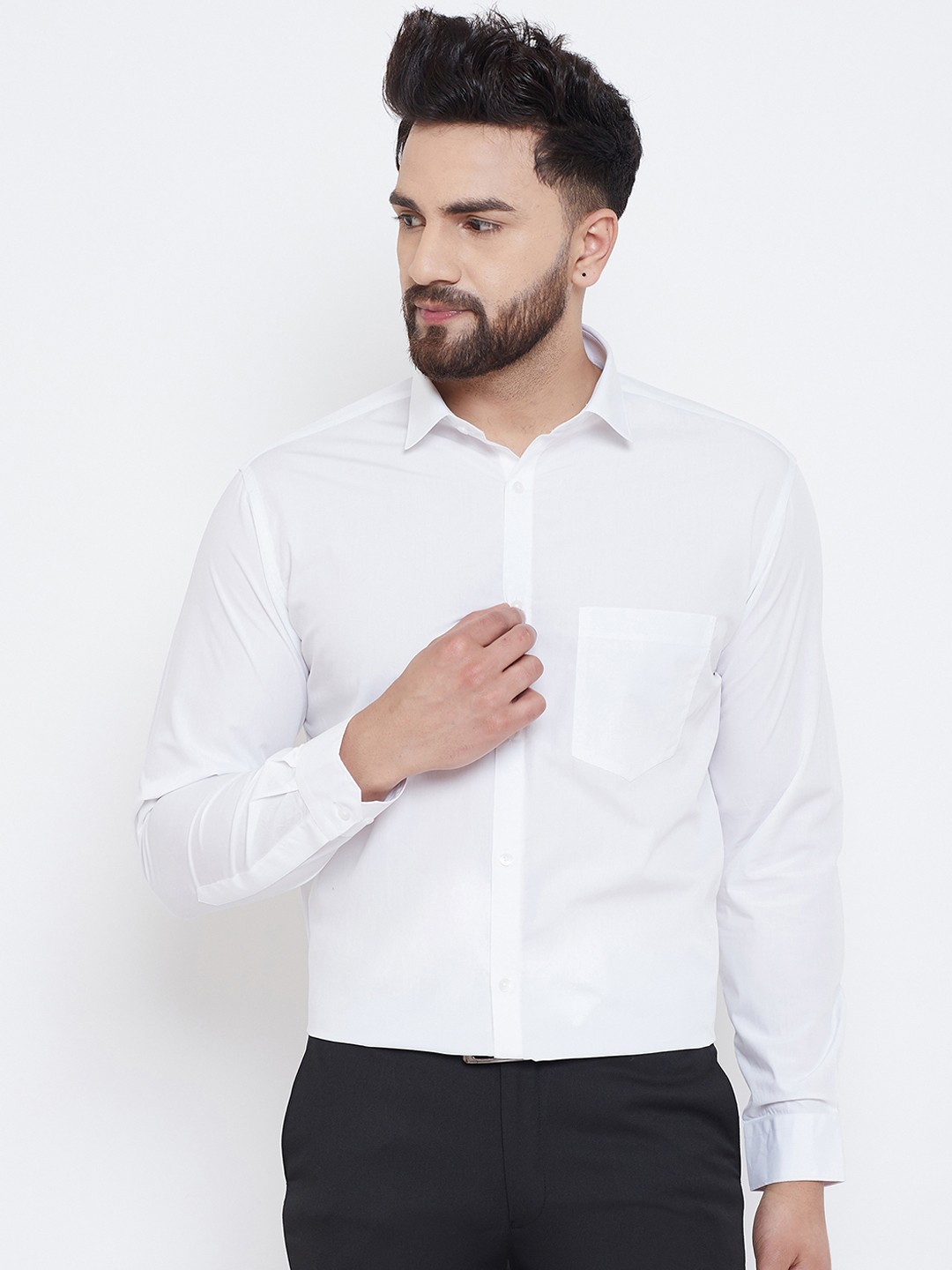 

Canary London Men White Smart Regular Fit Solid Formal Shirt