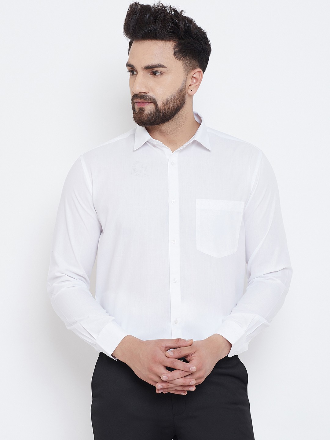 

Canary London Men White Smart Regular Fit Solid Formal Shirt