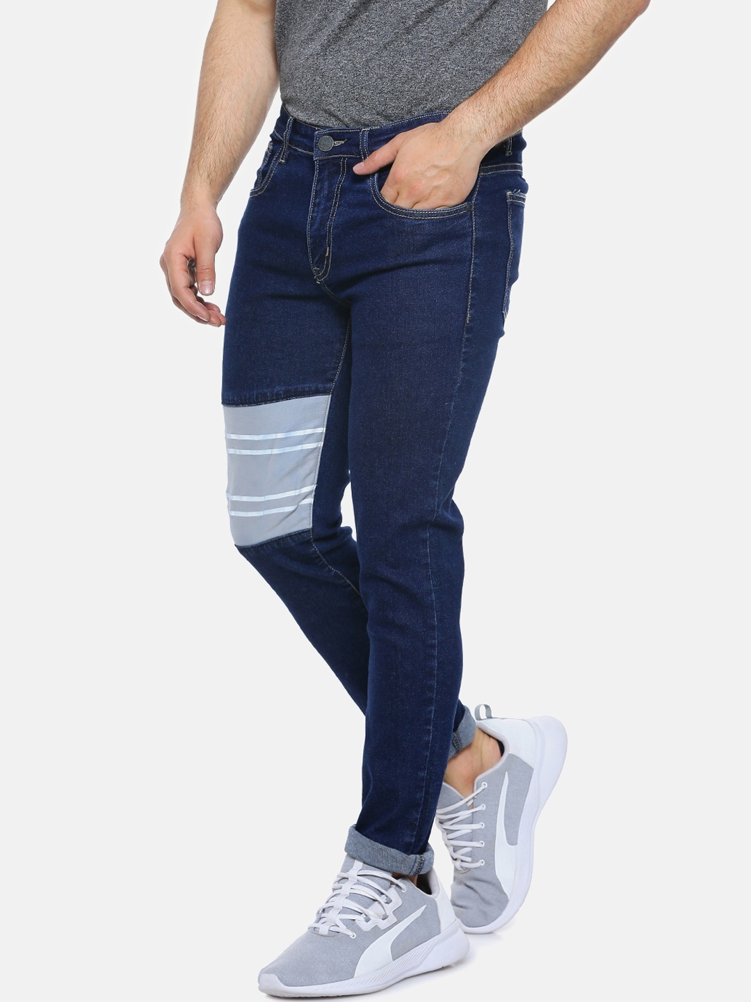 

Campus Sutra Men Blue Slim Fit Mid-Rise Clean Look Jeans