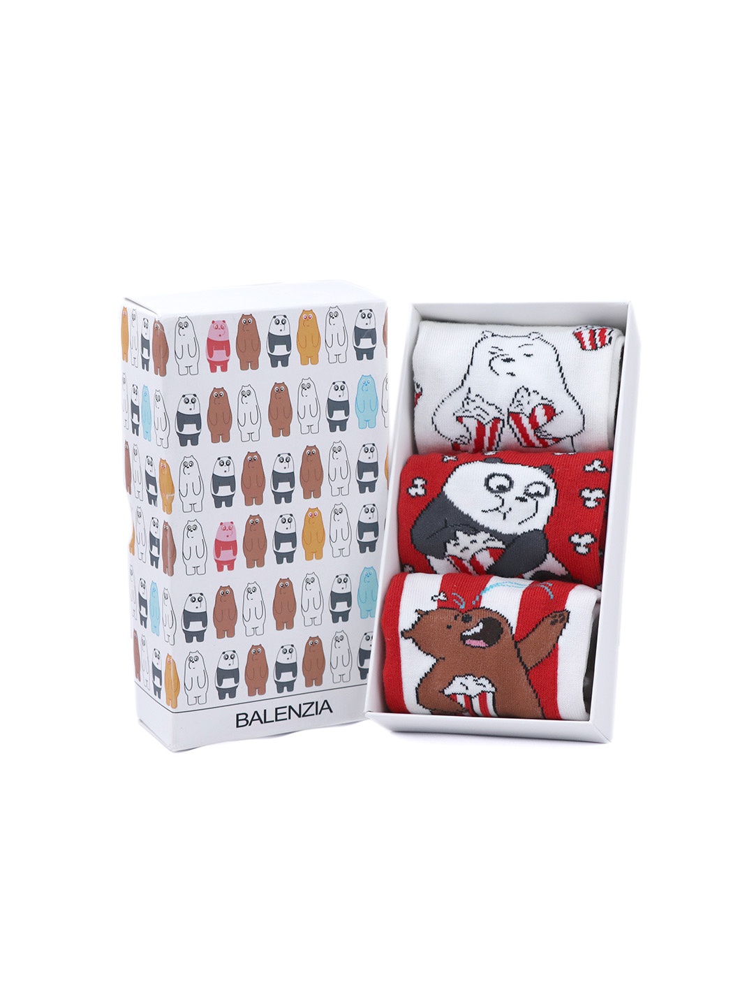 

Cartoon Network Women We Bare Bears By Balenzia Pack of 3 Assorted Ankle-Length Socks