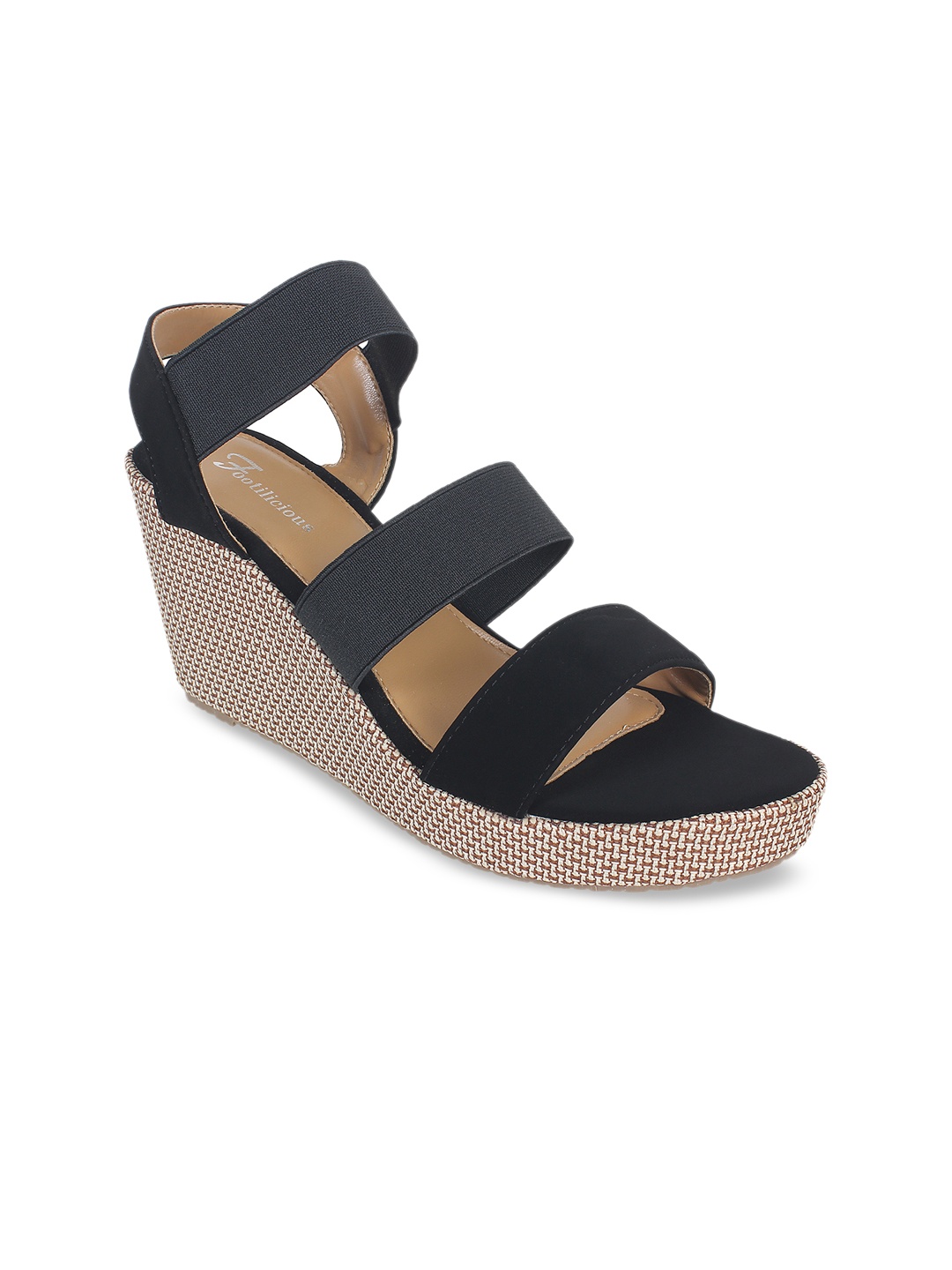 

Footilicious Women Black Solid Wedge Heels