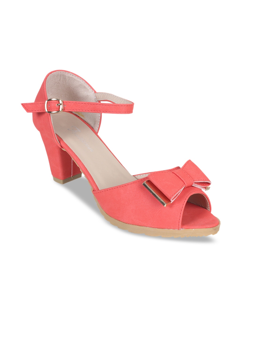 

Footilicious Women Coral Pink Solid Heels