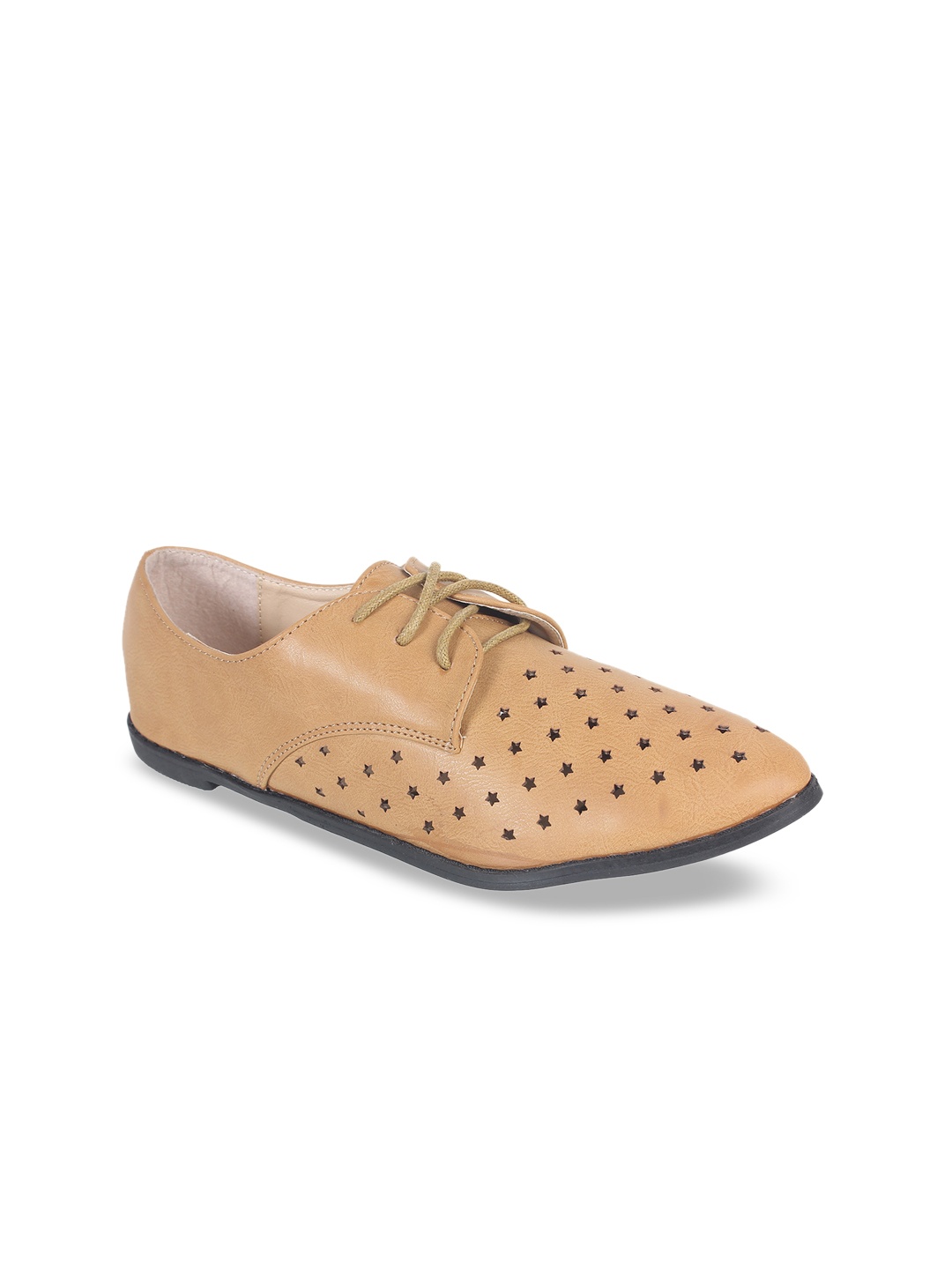 

Footilicious Women Brown Solid Laser Cuts Derbys