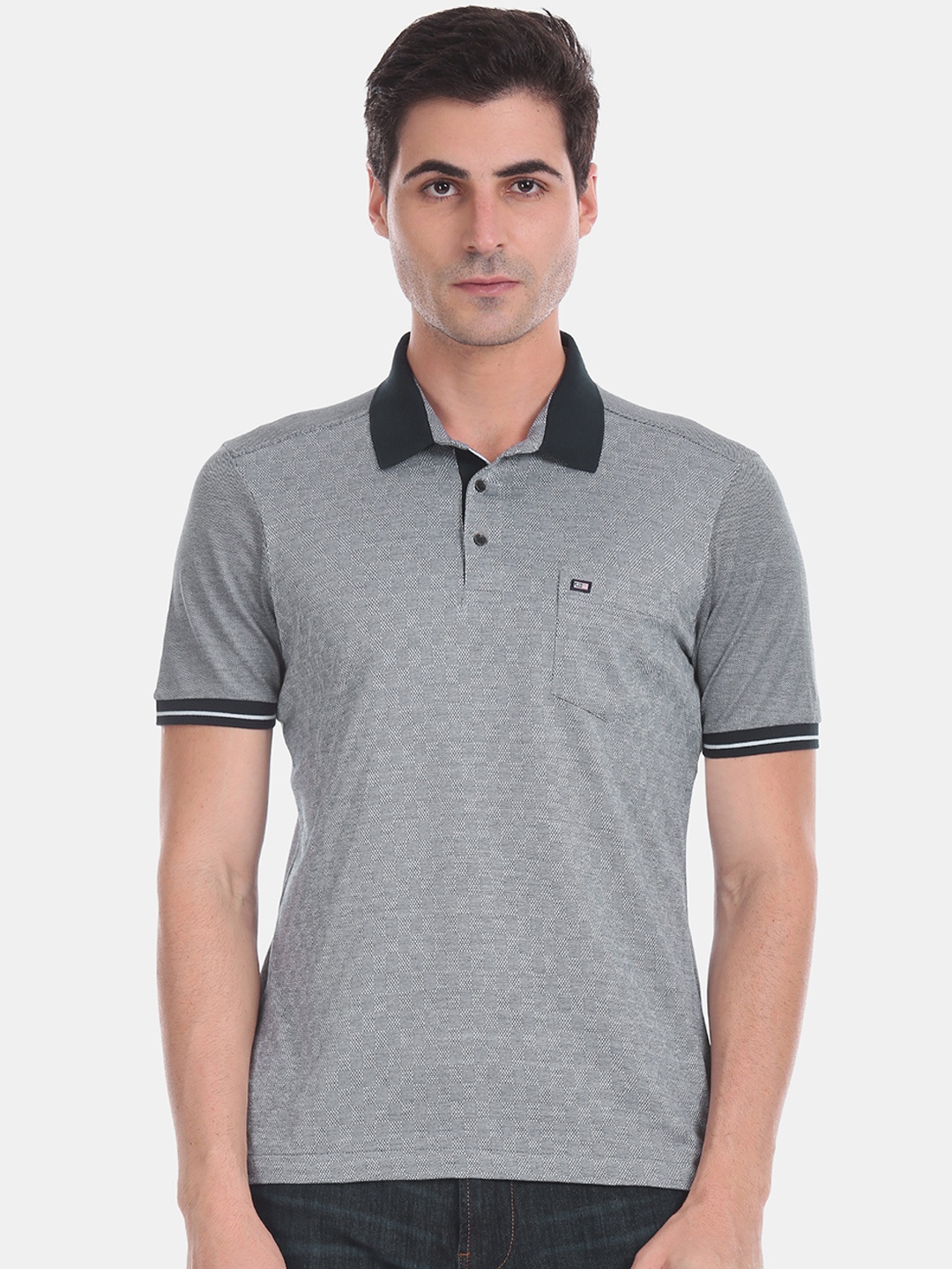 

Arrow Sport Men Blue Solid Polo Collar T-shirt